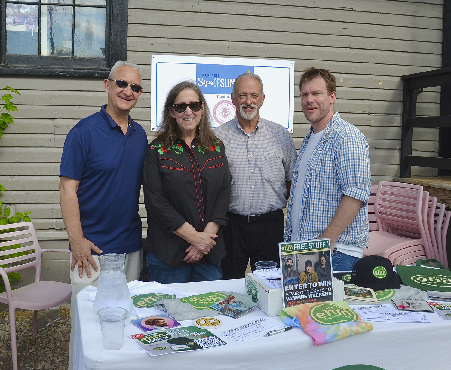 Stefan Rybak, Lauren Stone, Robert Falk and Harry Wareing of Long Island Radio Broadcasting and WEHM at the Express Magazine's 