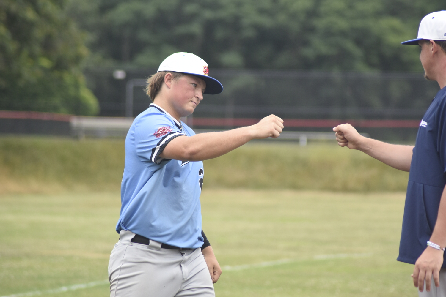 Will Darrell (Vassar) comes out to greet his Blue Team All-Star coaches and teammates during player introductions on Saturday afternoon.   DREW BUDD