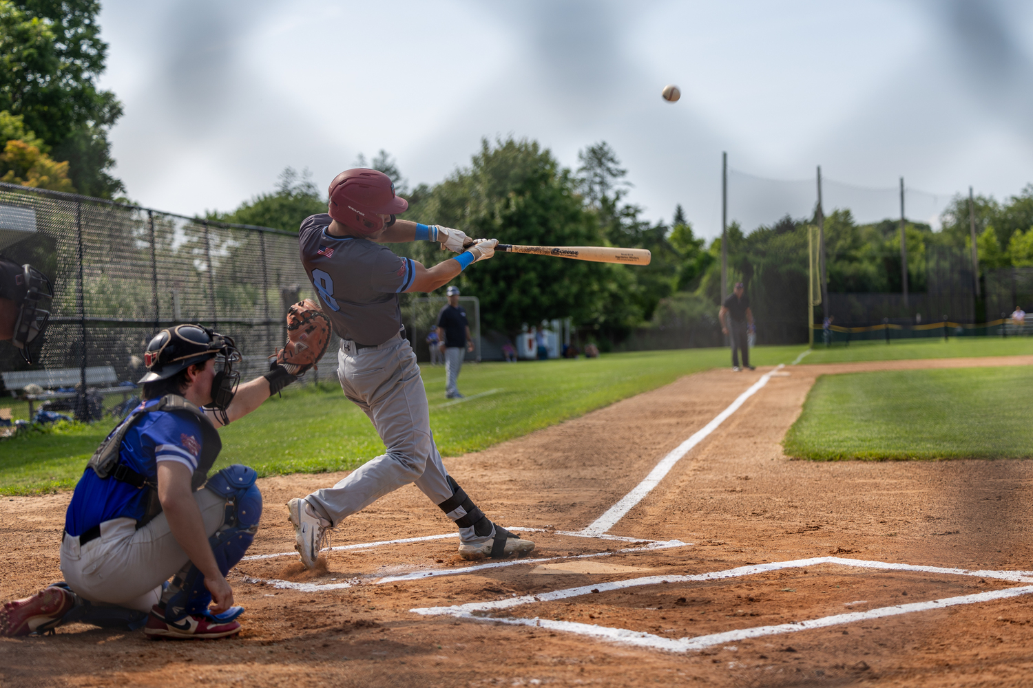 Sag Harbor's Tucker Genovesi (St. Bonaventure) puts a ball in play.  RON ESPOSITO