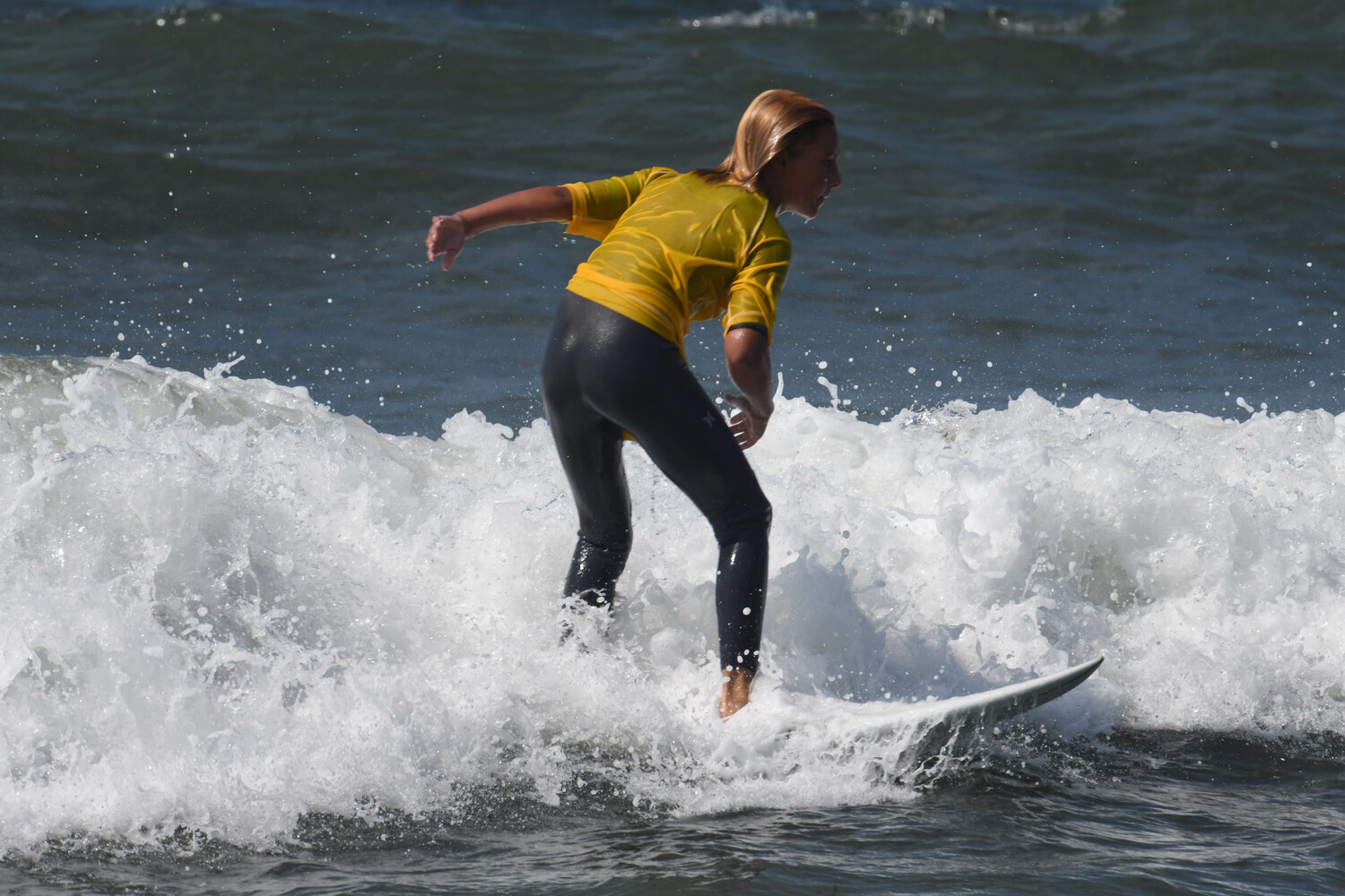 A young surfer enjoying the waves at Ditch Plains. DOUG KUNTZ