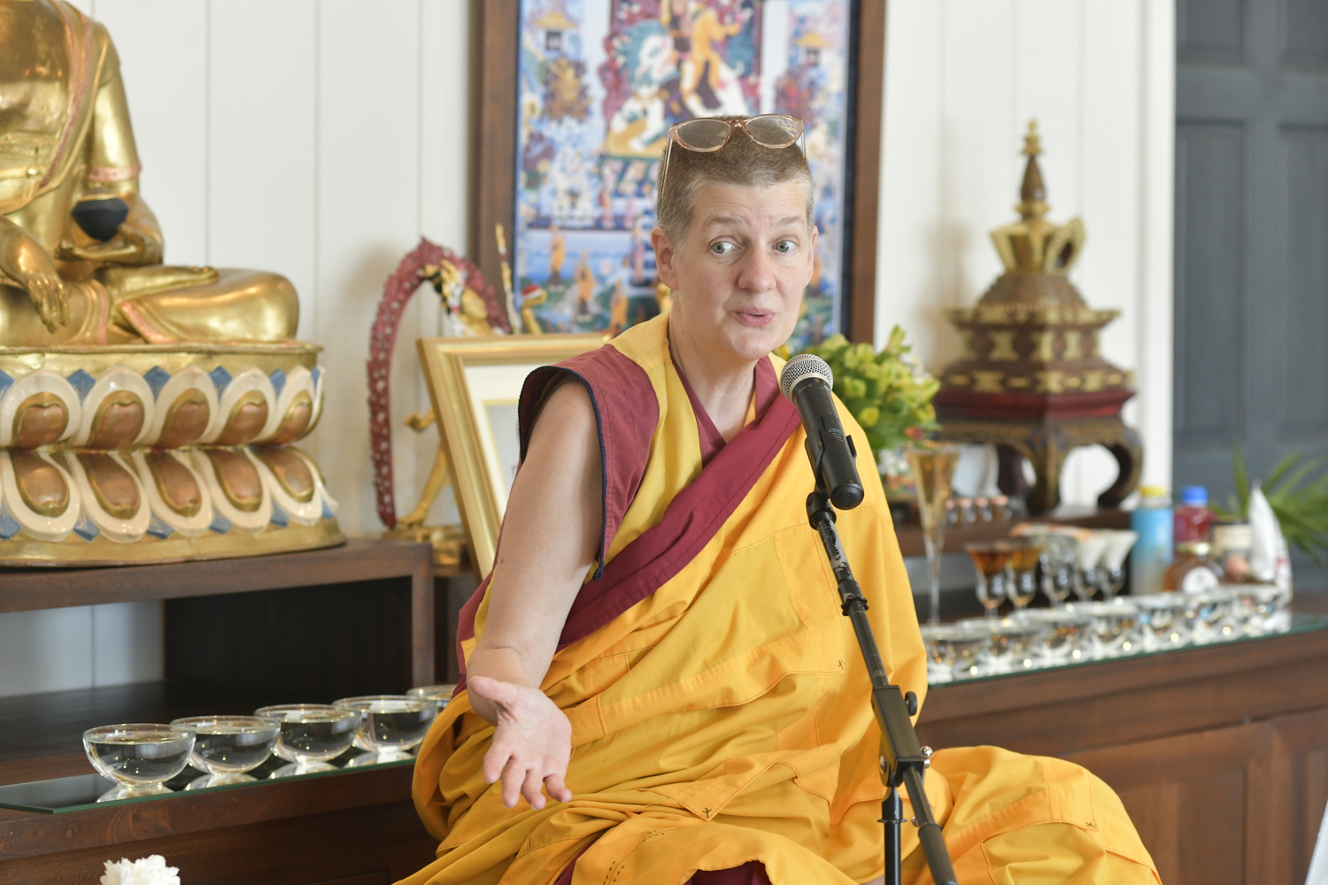 Kelsang Gechog during a session at Kadampa Meditation Center.  DANA SHAW