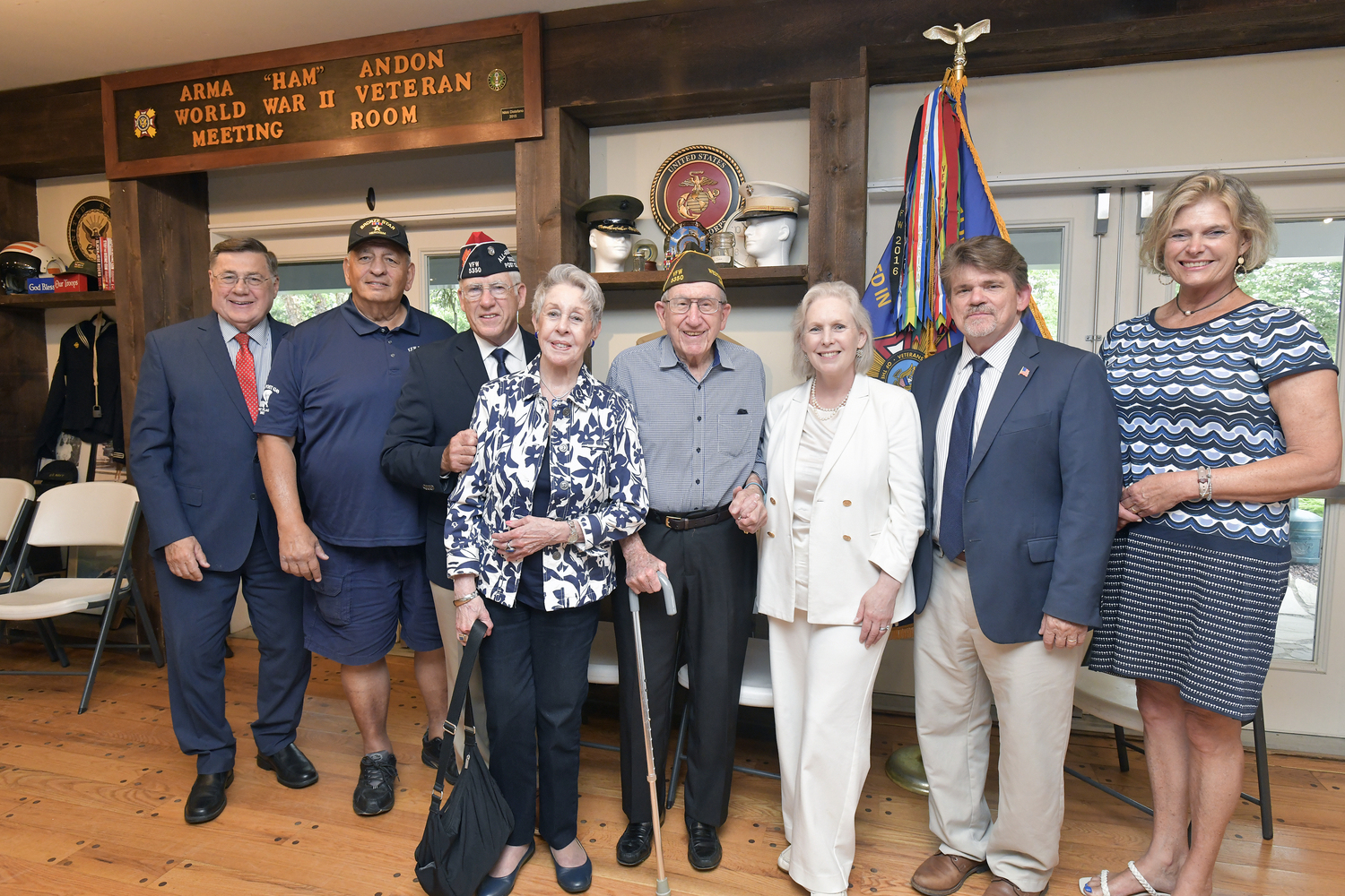 Senator Kirsten Gillibrand announced a new bipartisan bill to address traumatic brain injuries among active military members and veterans. The bill, called the Blast Overpressure Safety Act, will focus on curbing the risks of traumatic brain injuries from using weapons and experiencing blast overpressure from firing weapons, which occurs both in training and in combat at VFW Post 5350 in Westhampton Beach on Friday.    DANA SHAW