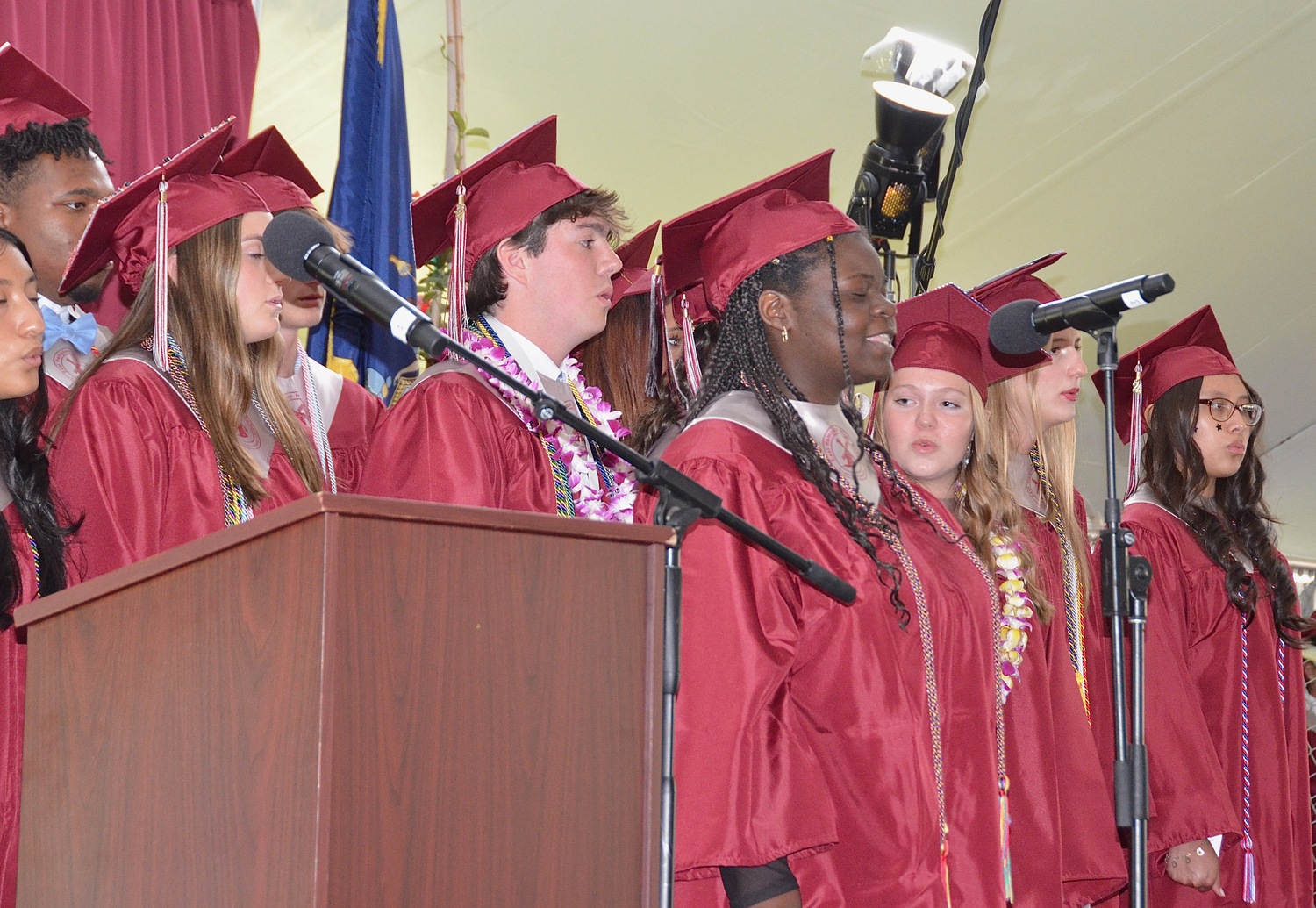 Members of the East Hampton Class of 2024 received their diplomas on June 28.  KYRIL BROMLEY
