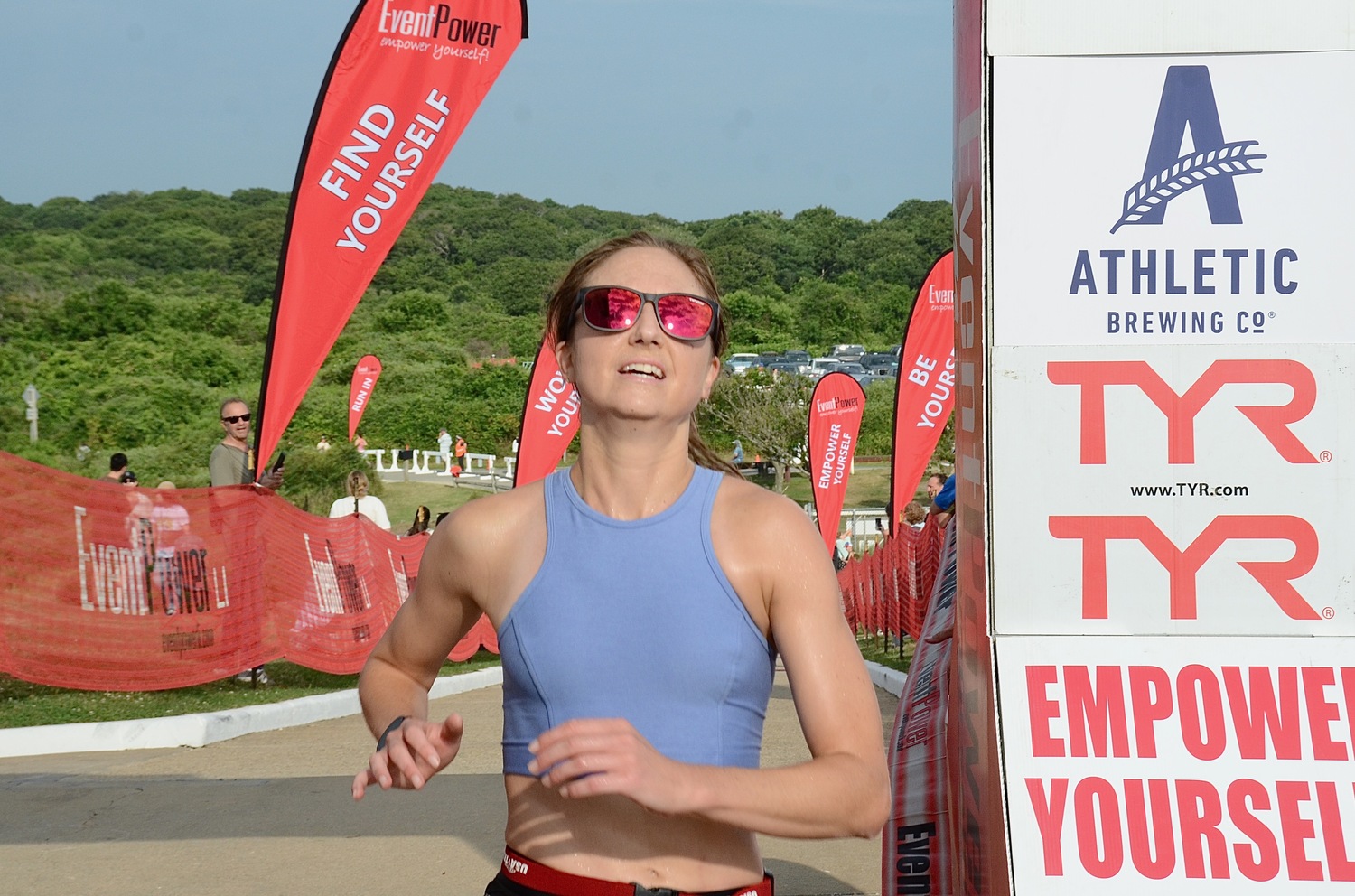 Montauk's own Kira Garry was the female champion of the triathlon.  KYRIL BROMLEY