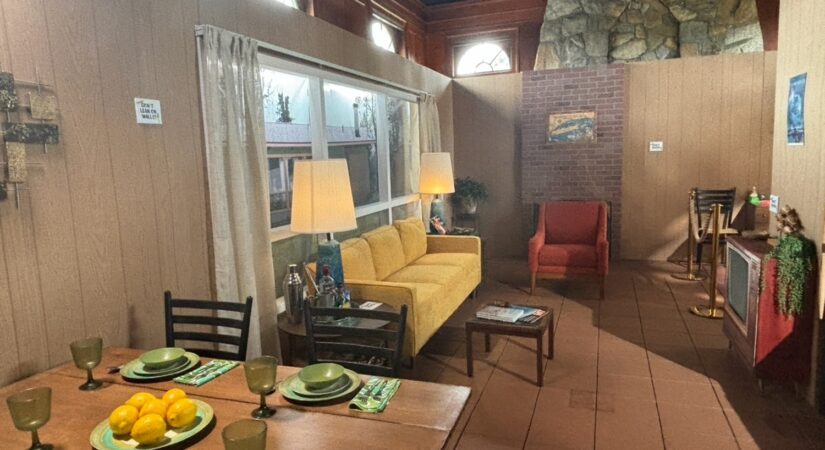 The dining room of a Leisurama home in an exhibition on view through Labor Day at the Montauk Historical Society's Carl Fisher House.