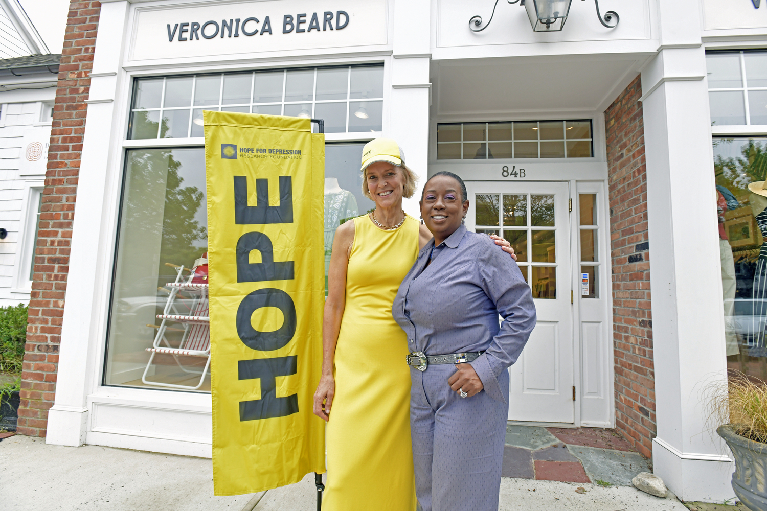 Hope for Depression Research Foundation Executive Director Louisa Benton and Southampton Village Trustee Robin Brown at Veronica Beard on July 25, at the launch of the sixth annual Week of Hope in Southampton to raise mental health awareness. The Ninth Annual Southampton Race of Hope on Sunday, August 4 at 8:30 AM around Lake Agawam. This year’s celebrity Grand Marshal is Founding Senior Master Instructor at SoulCycle, acclaimed author and mental health advocate Stacey Griffith.    DANA SHAW