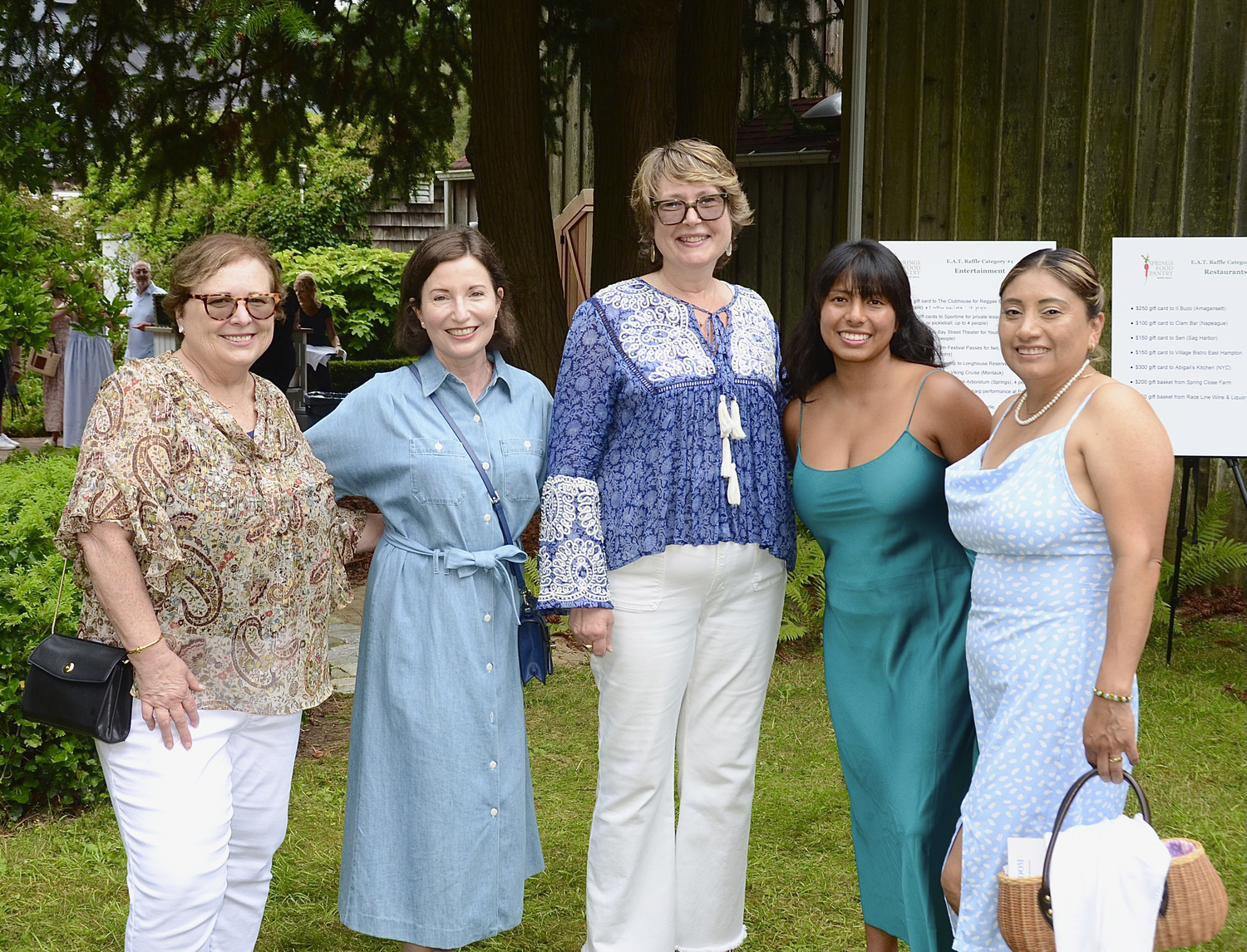 Cate Rogers, Michelle Vespa, Kathee Burke-Gonzalez, Erika Garcia and Adriana Leon at the Springs Food Pantry's 