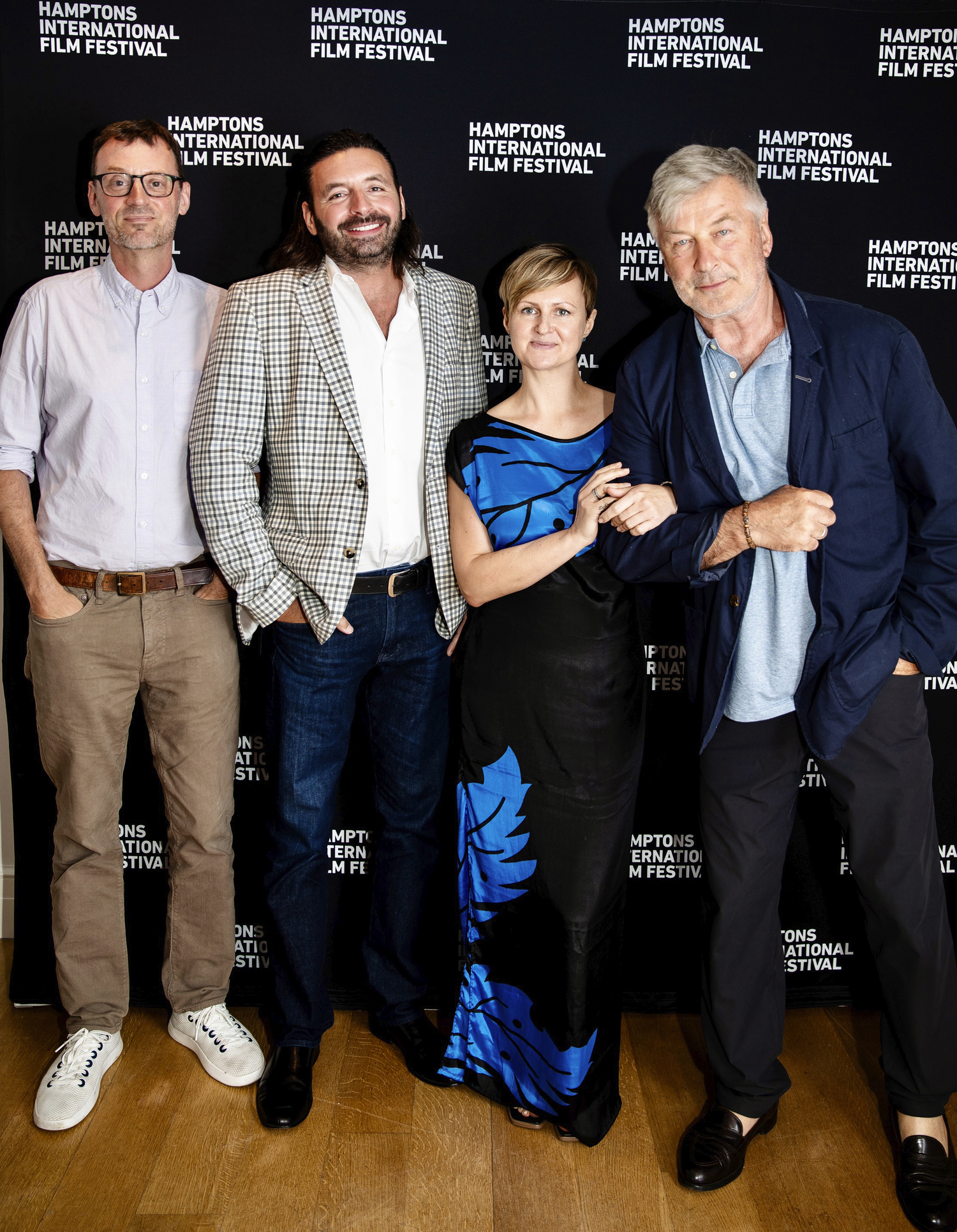 HamptonsFilm Artistic Director David Nugent, Producer Tamir Ardon, Co-Director Maria Bukhonina and HamptonsFilm Chairman Emeritus Alec Baldwin at the HamptonsFilm SummerDocs Series Screening of Netflix's 