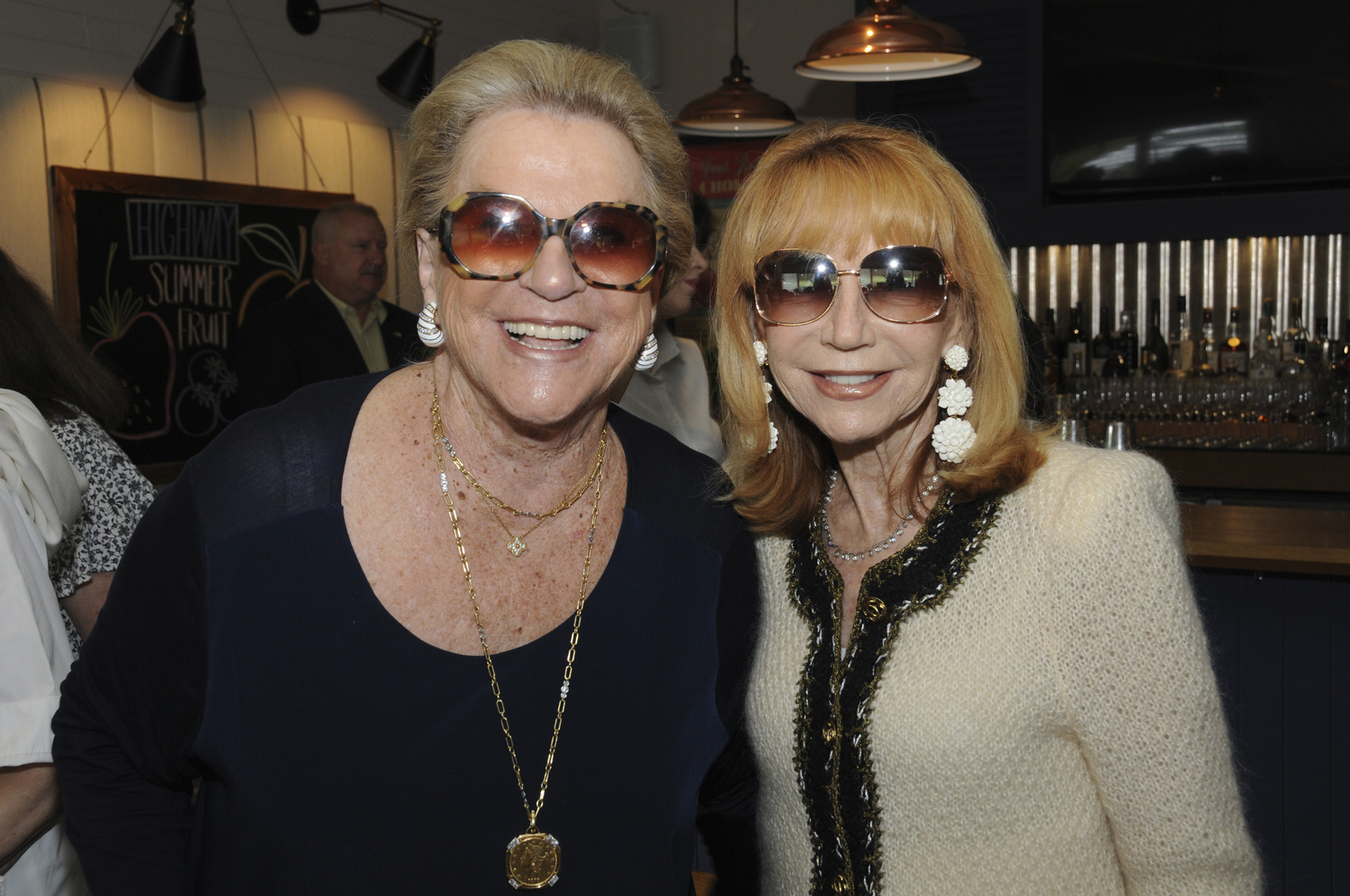 Carol Roaman and Trudy Schlachter at the Jewish Center of the Hamptons annual luncheon at the Highway Restaurant in East Hampton on July 5.  RICHARD LEWIN