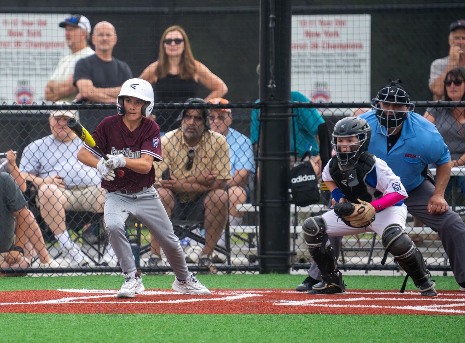 James Balnis follows through on a base hit up the middle.  RON ESPOSITO