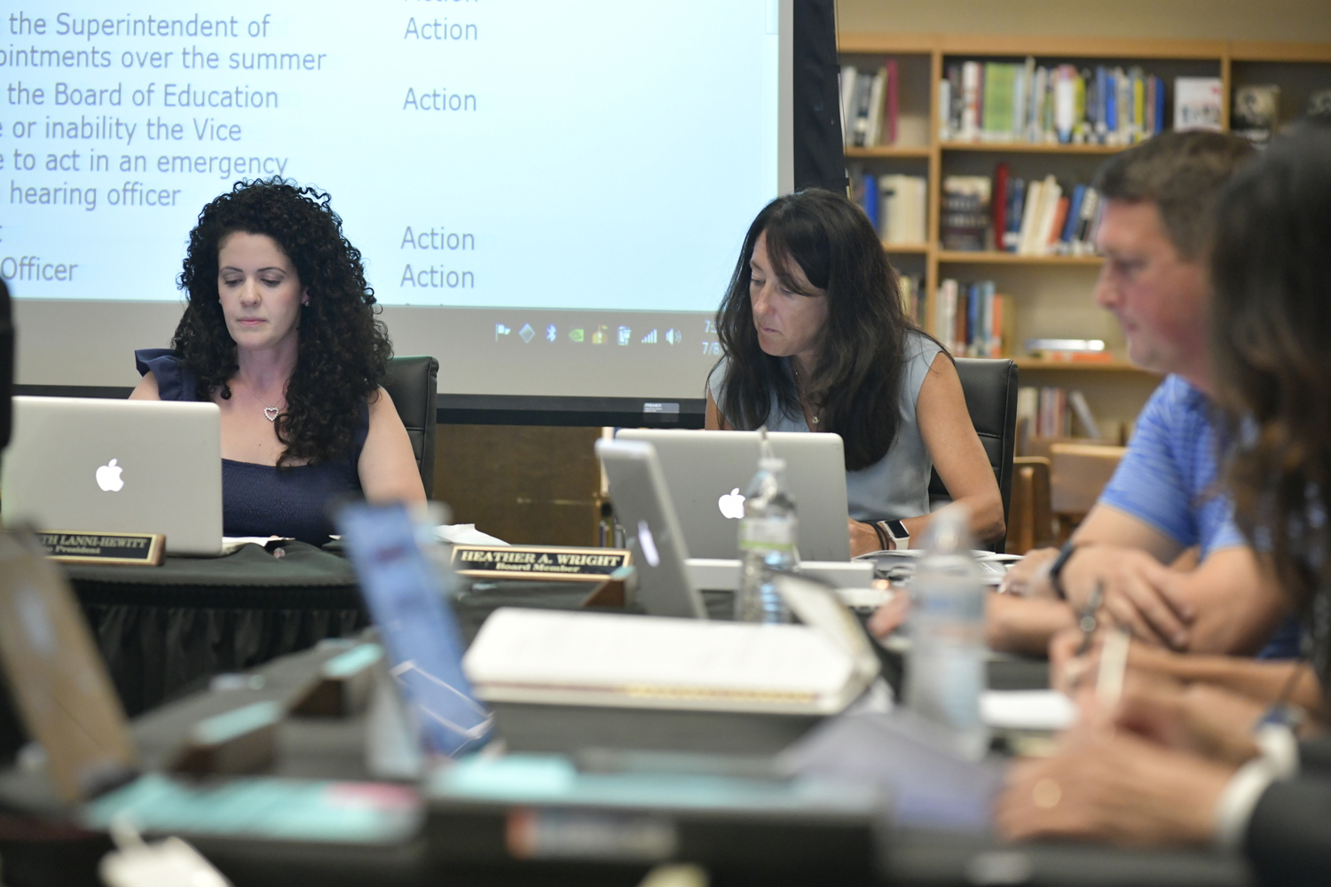 Newly-elected Westhampton Beach Board of Education President Elizabeth Lanni-Hewit and Vice President Heather Wright. DANA SHAW