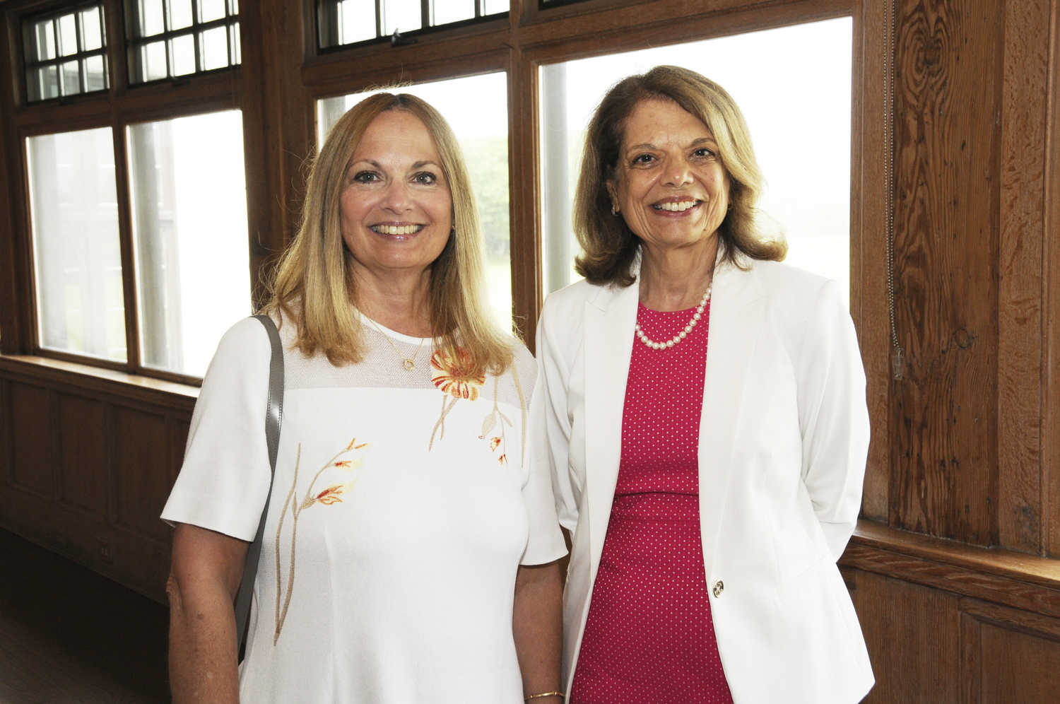 Stony Brook University Hospital CEO Carol Gomes and Stony Brook University Chief Nursing Officer Carolyn Santora at the Southampton Hospital Foundation's fundraising Luncheon at the Maidstone Club in East Hampton on July 11, to benefit the new Stony Brook Medicine East Hampton Emergency Department, currently under construction on Pantigo Place. The state-of-the-art facility is scheduled to open in 2025, and will provide much needed emergency medicine and essential services to the communities of East Hampton and Montauk.    RICHARD LEWIN