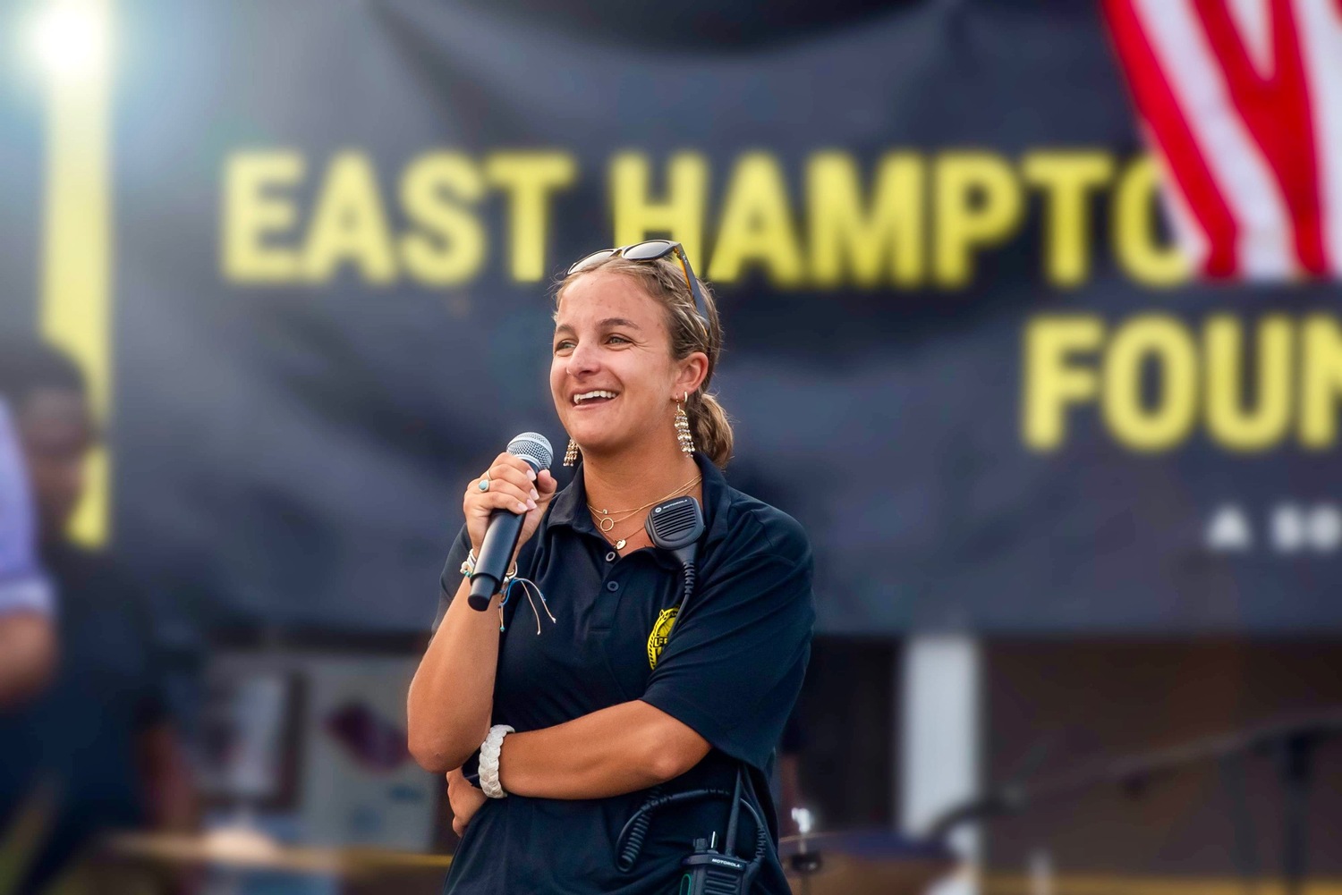 Lucy Emptage, East Hampton Village's first female assistant chief lifeguard. COURTESY LEE BERTRAND