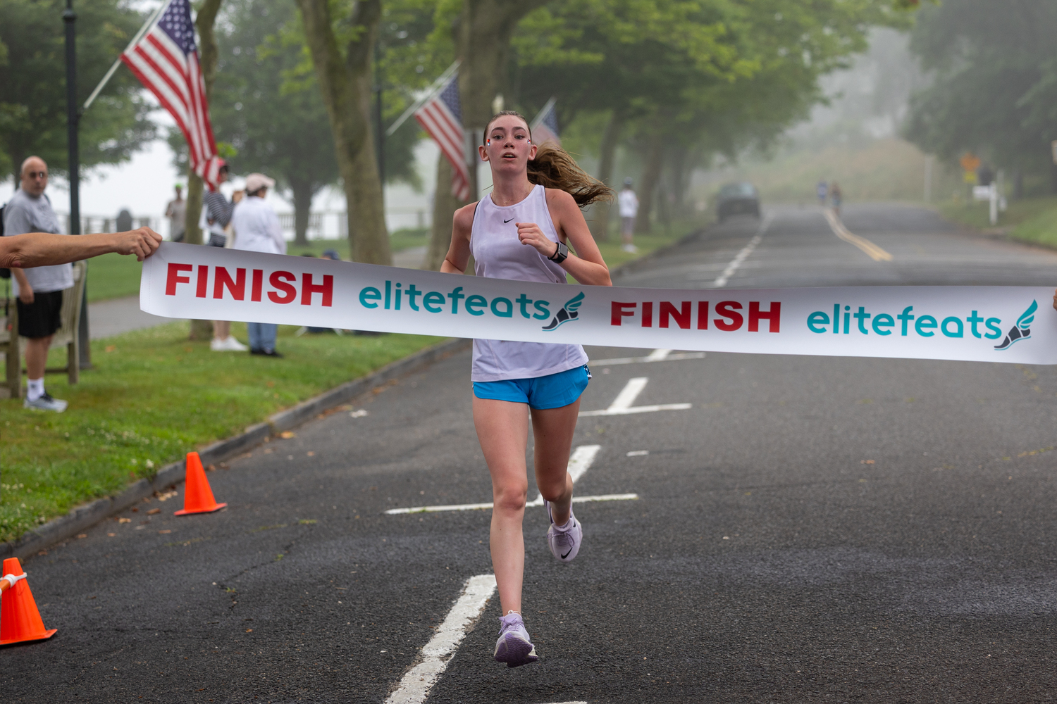 Kiera Cameron of Riverhead was the female winner of the 3-mile race.   RON ESPOSITO