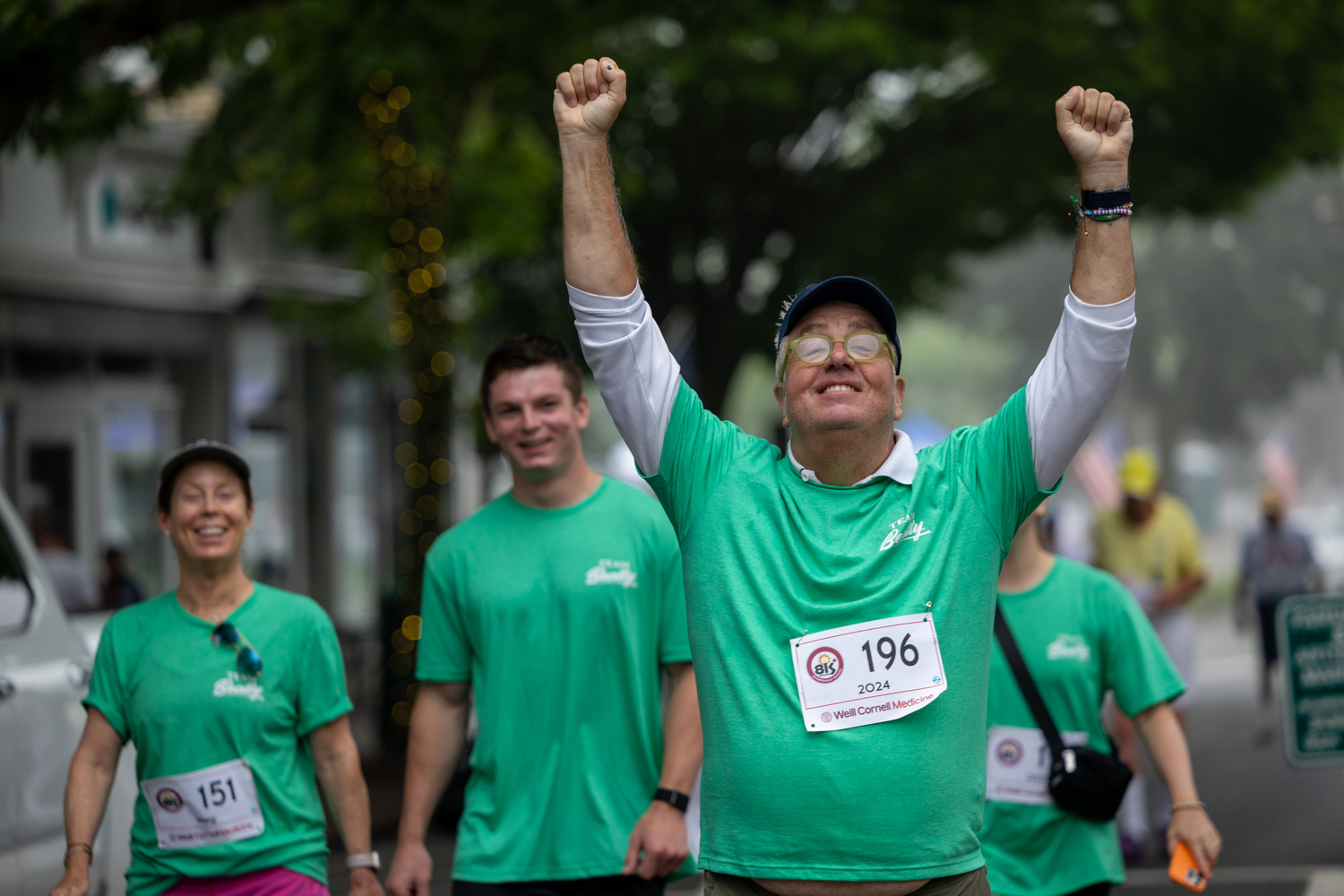 Paul Beatty of Brooklyn having a good time at the start of the race.   RON ESPOSITO