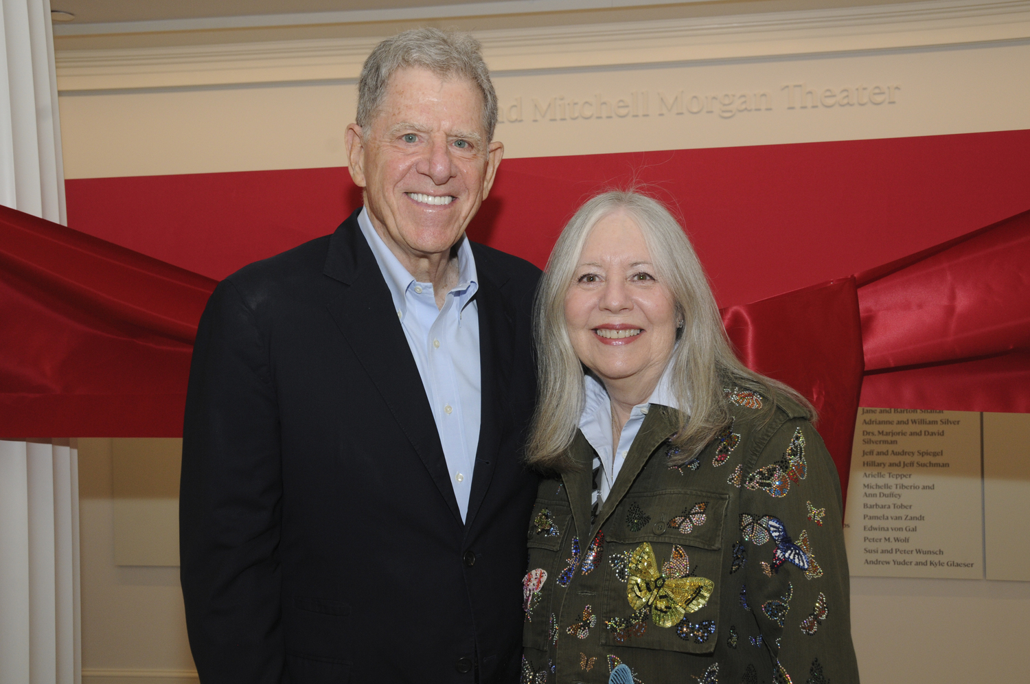 Guild Hall Board Chairman Martin Cohen and Michele Cohen at the unveiling of the redesigned and modernized 