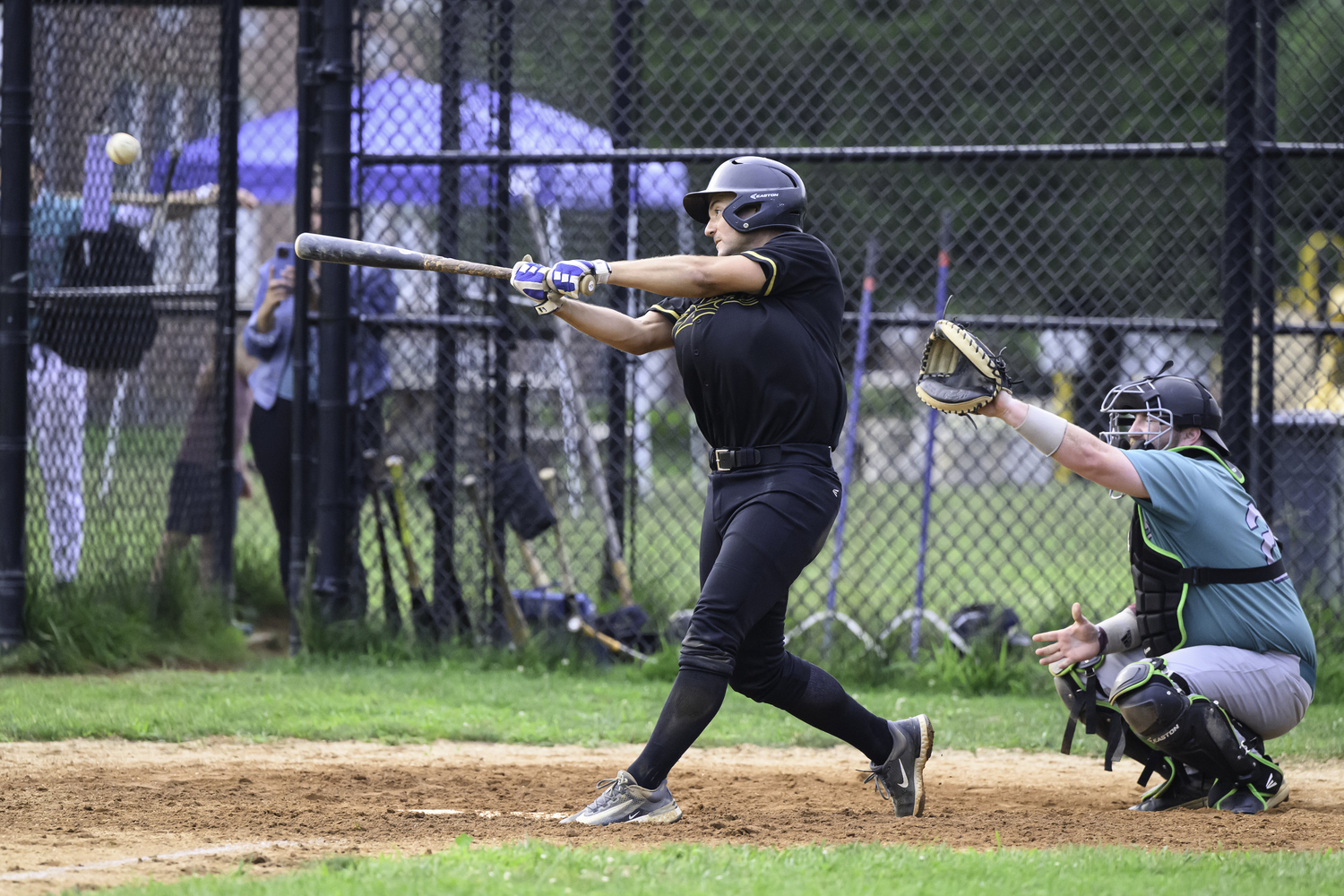 As Ospreys batter drives in a run on this base hit.  MARIANNE BARNETT