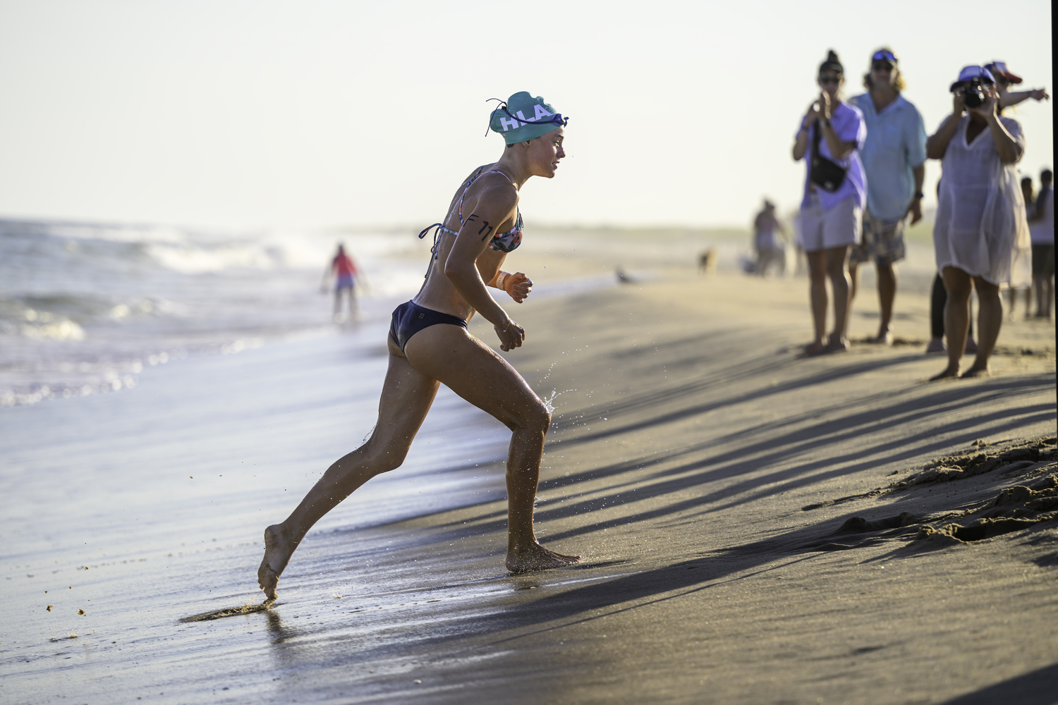 Vanessa Rizzo comes out of the water.  MARIANNE BARNETT