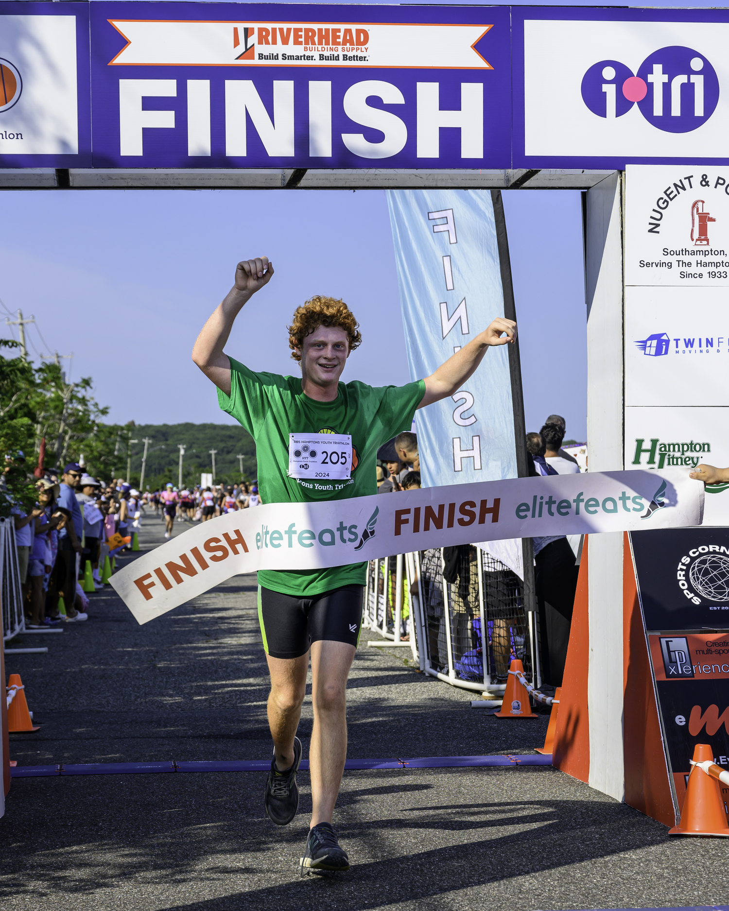 Daniel Magnani of Amityville was the first boy to cross the finish on Sunday.  MARIANNE BARNETT