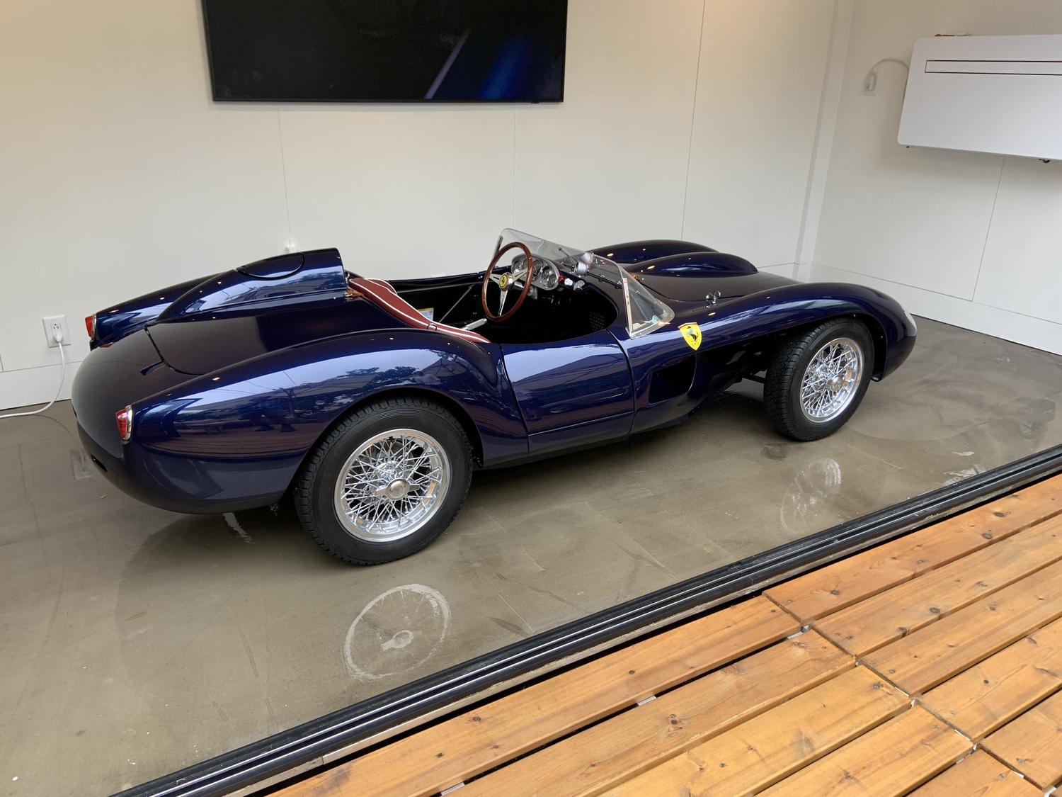 An electric scale model of a Ferrari 250 Testa Rossa built by Hedley Studios and on display at Tutto il Giorno in Sag Harbor this summer. STEPHEN J. KOTZ