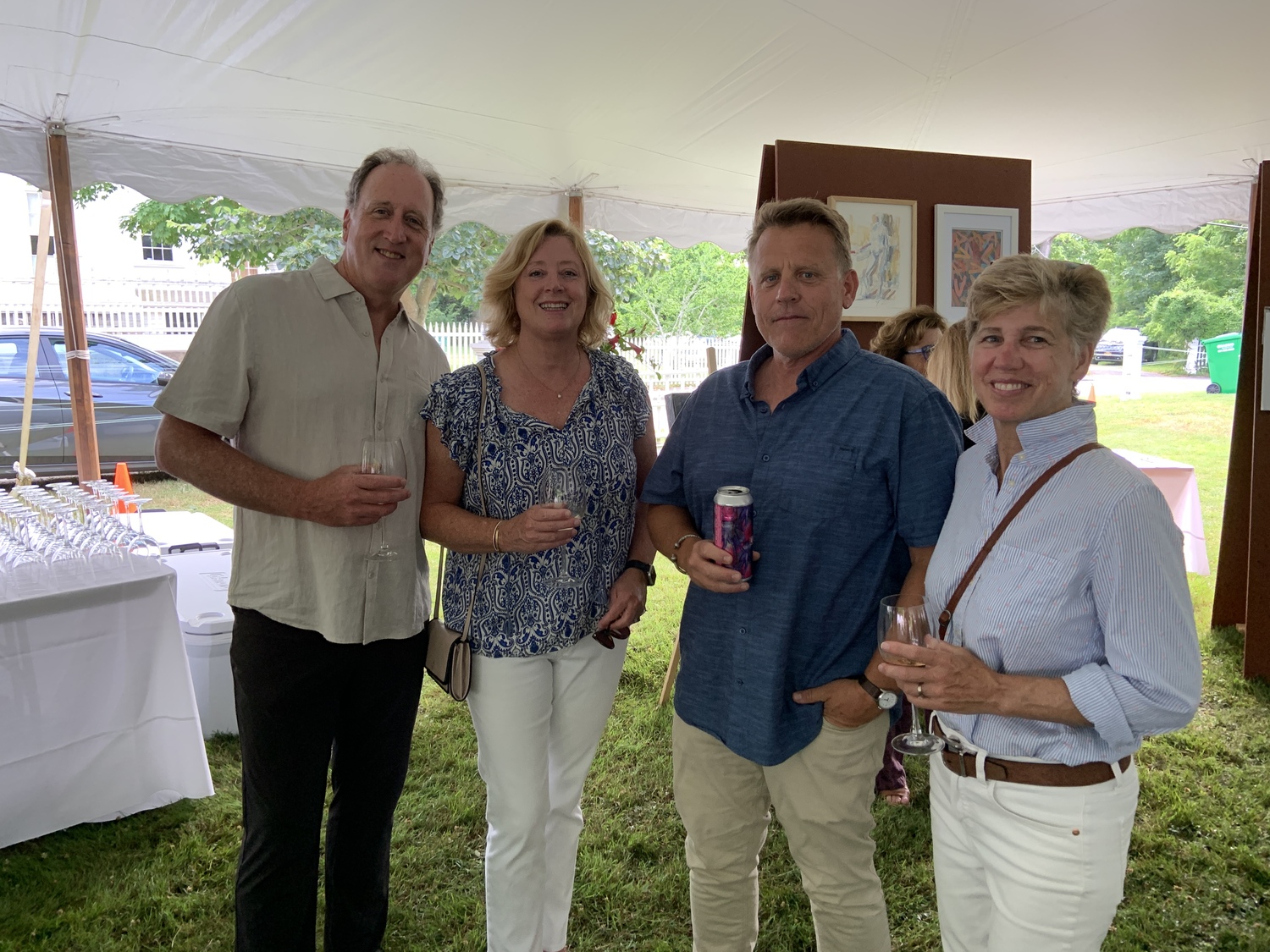 Tom and Gayle Heine and Dave and Dawn Harvey at the Sag Harbor Historical Museum's annual summer fundraising party. STEPHEN J. KOTZ