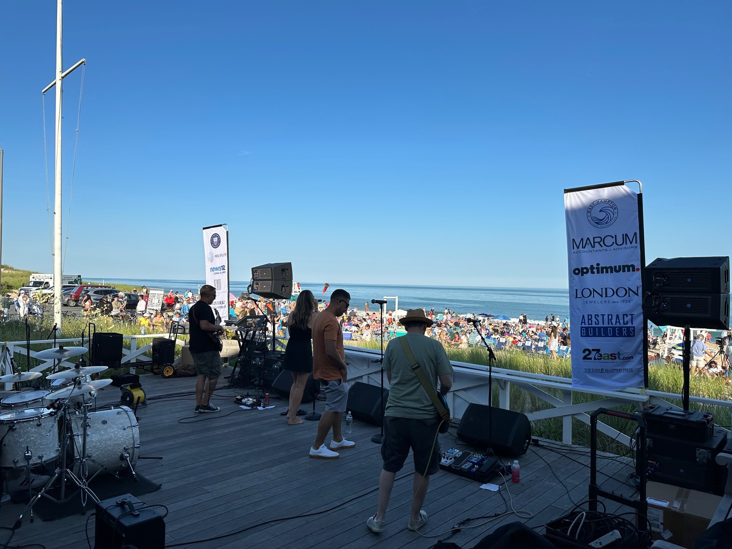 The band Hot Date opened the Tuesdays at Main Beach concert series in East Hampton on July 2. ANNETTE HINKLE