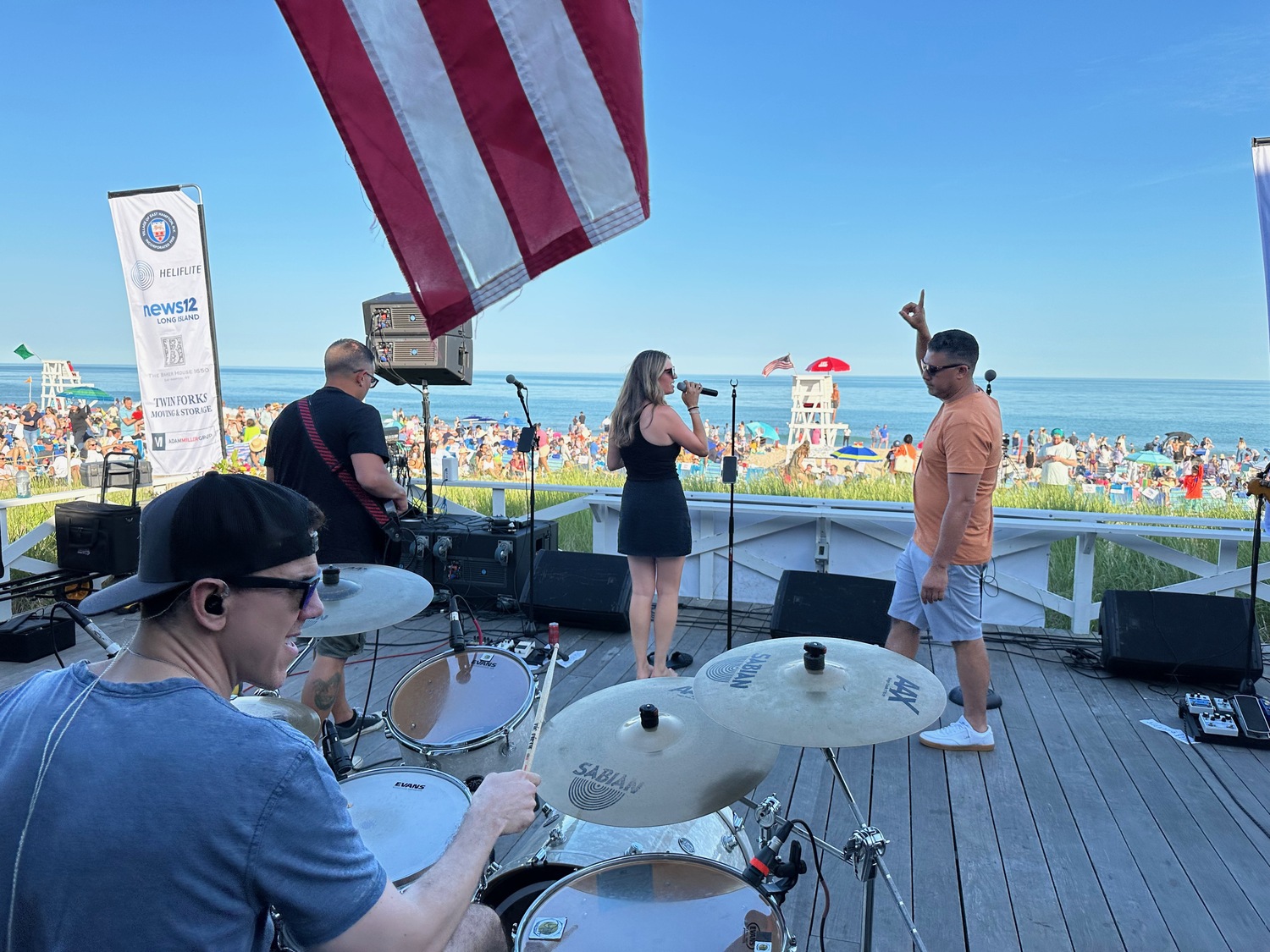 The band Hot Date opened the Tuesdays at Main Beach concert series in East Hampton on July 2. ANNETTE HINKLE