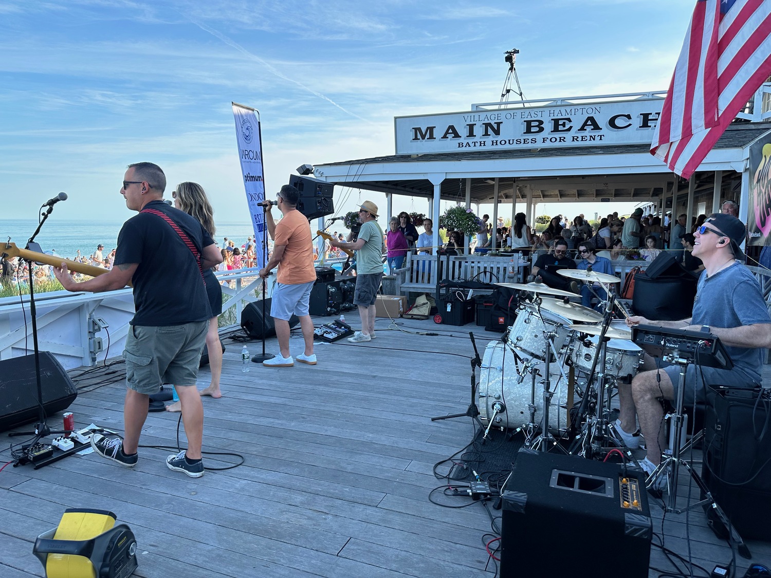 The band Hot Date opened the Tuesdays at Main Beach concert series in East Hampton on July 2. ANNETTE HINKLE