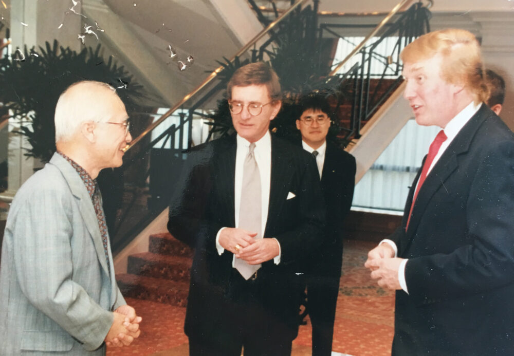 Abraham Wallach and Donald Trump meeting with official from Daewoo.  COURTESY ABRAHAM WALLACH