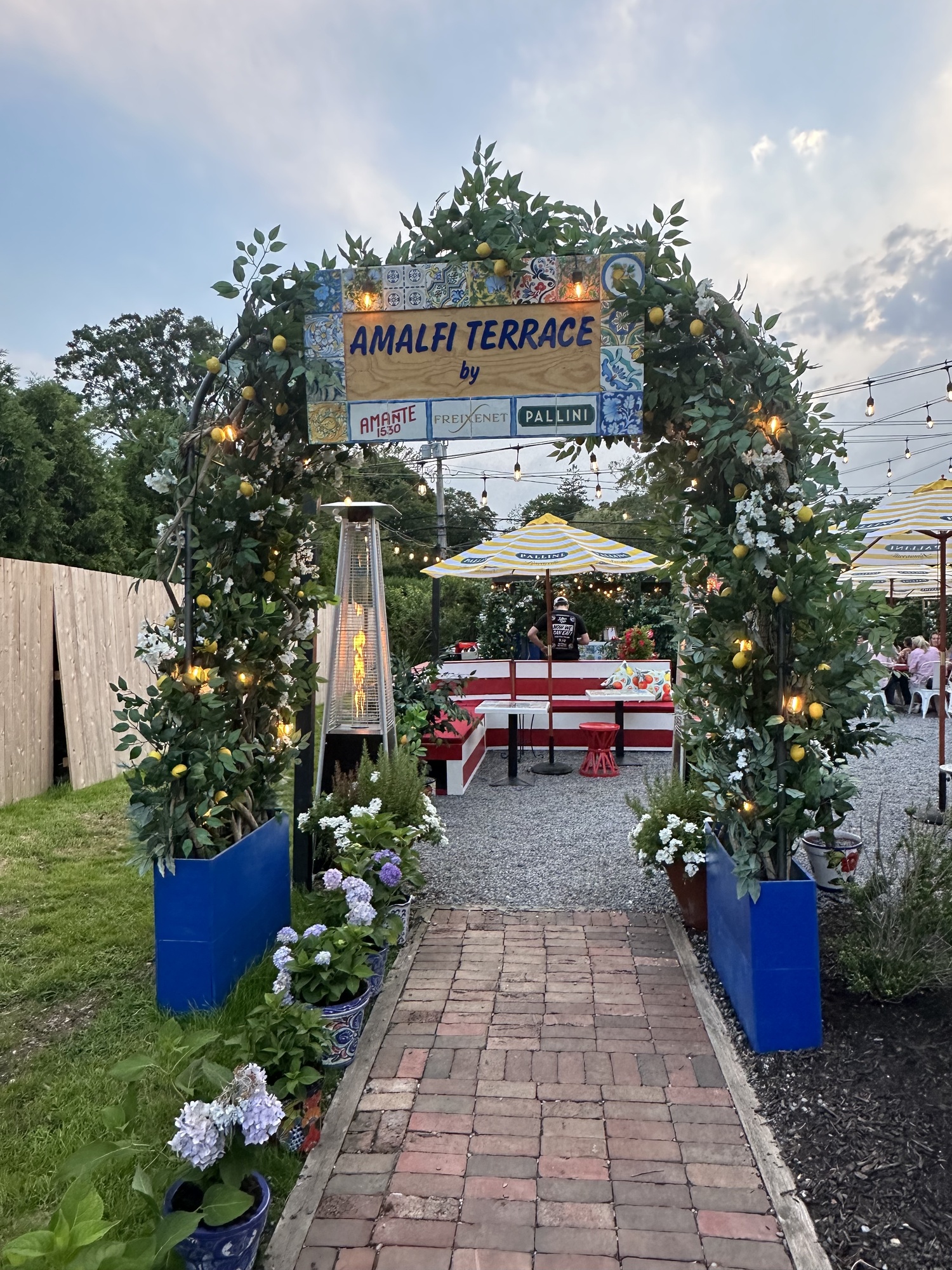 The Amalfi Terrace & Bar is now open at Arthur & Sons Bridgehampton location. COURTESY ARTHUR & SONS