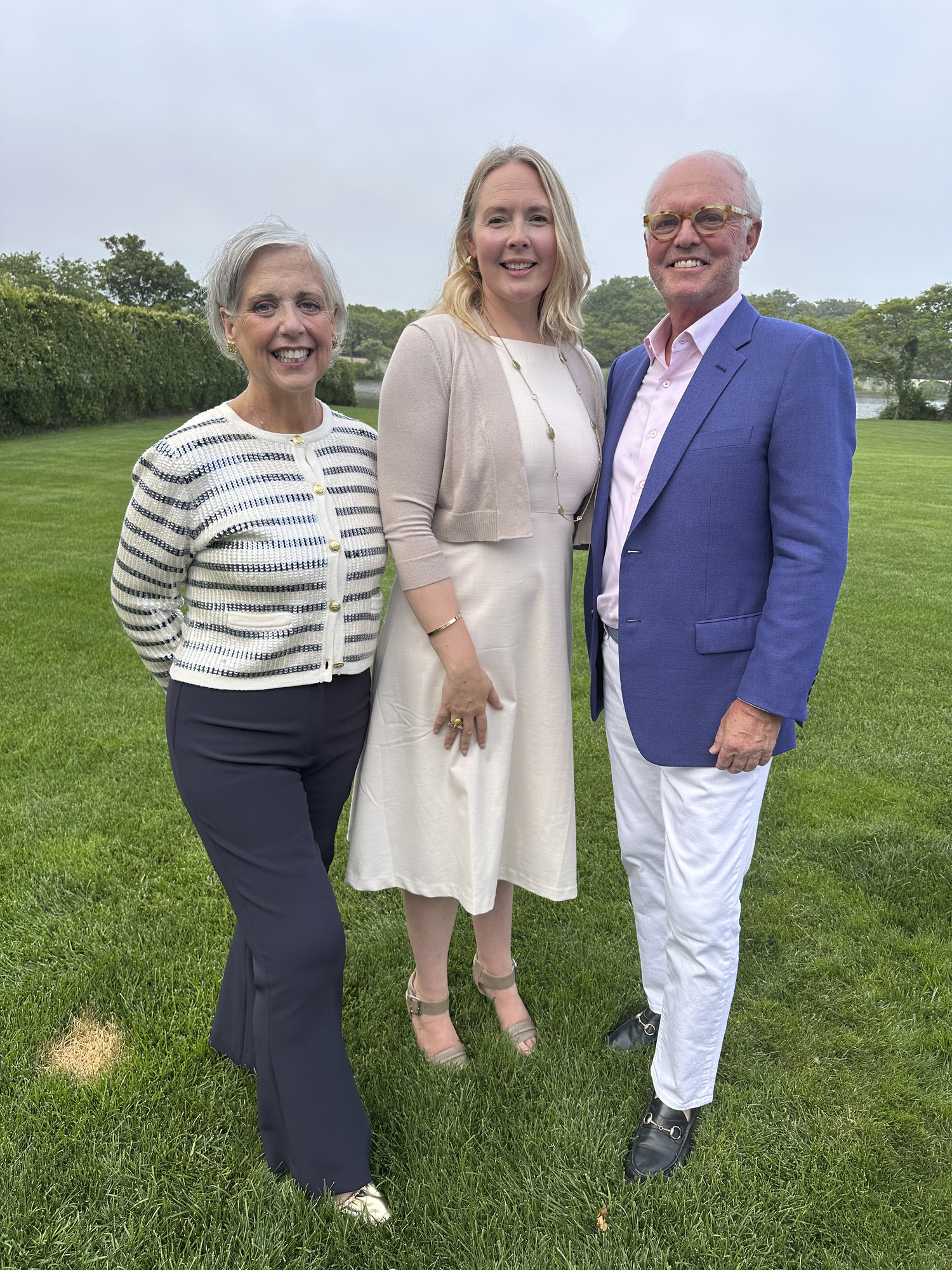 Julia McCormack, Emily Mastaler and Jim Forbes at the Stony Brook Southampton Hospital kickoff party.   GREG D'ELIA