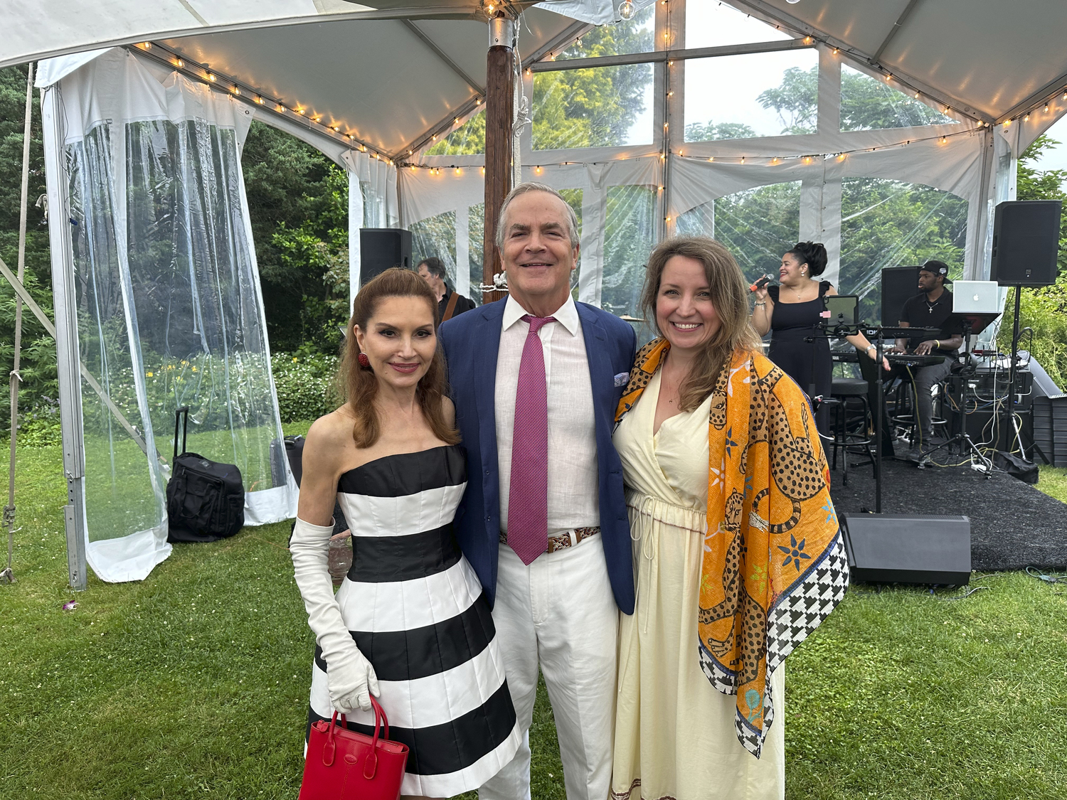 Jean Shafiroff, Doug Halsey and Sarah Kautza at Halsey House.  GREG D'ELIA