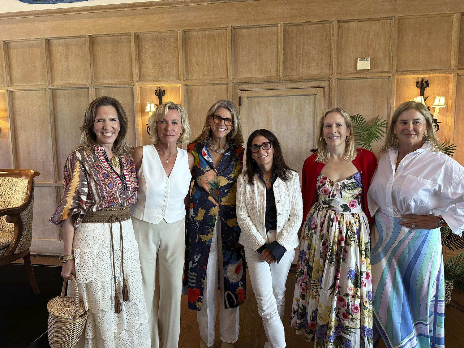 Liz Lange, Hollis Forbes, Mary Margaret Trousdale, Bobbi Brown, Kate Davis and Jill Davis at the Luncheon.  GREG D'ELIA