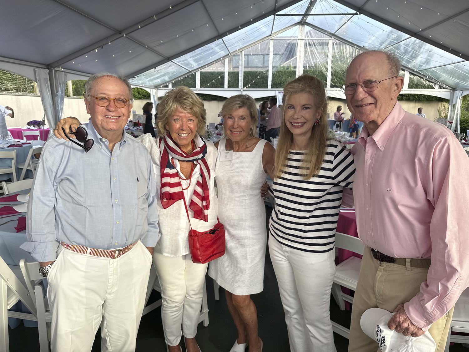 Kenny Meszkat, Traudl Geraghty, Christl Meszkat and Laura and Jim Freeman at the  Southampton Fresh Air Home's American Picnic. GREG D'ELIA