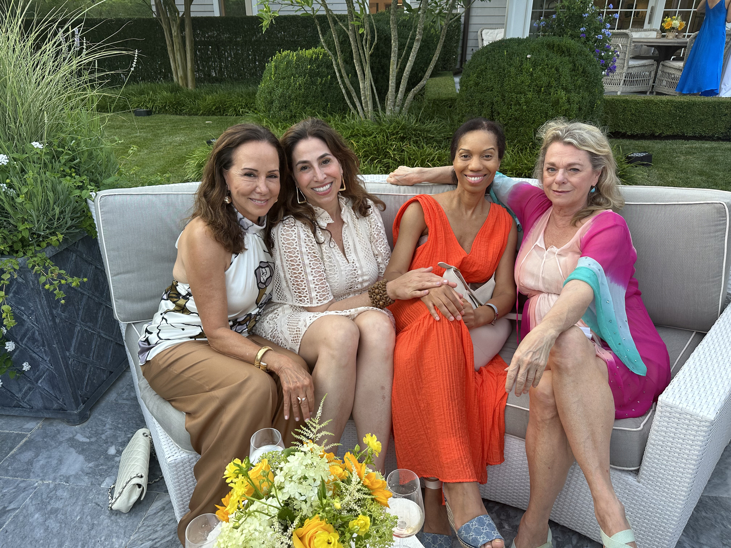 Yanina Spivack, Alex Stanton, Notoya Green and Debbie Bancroft at the Carmody's garden party.   GREG D,ELIA