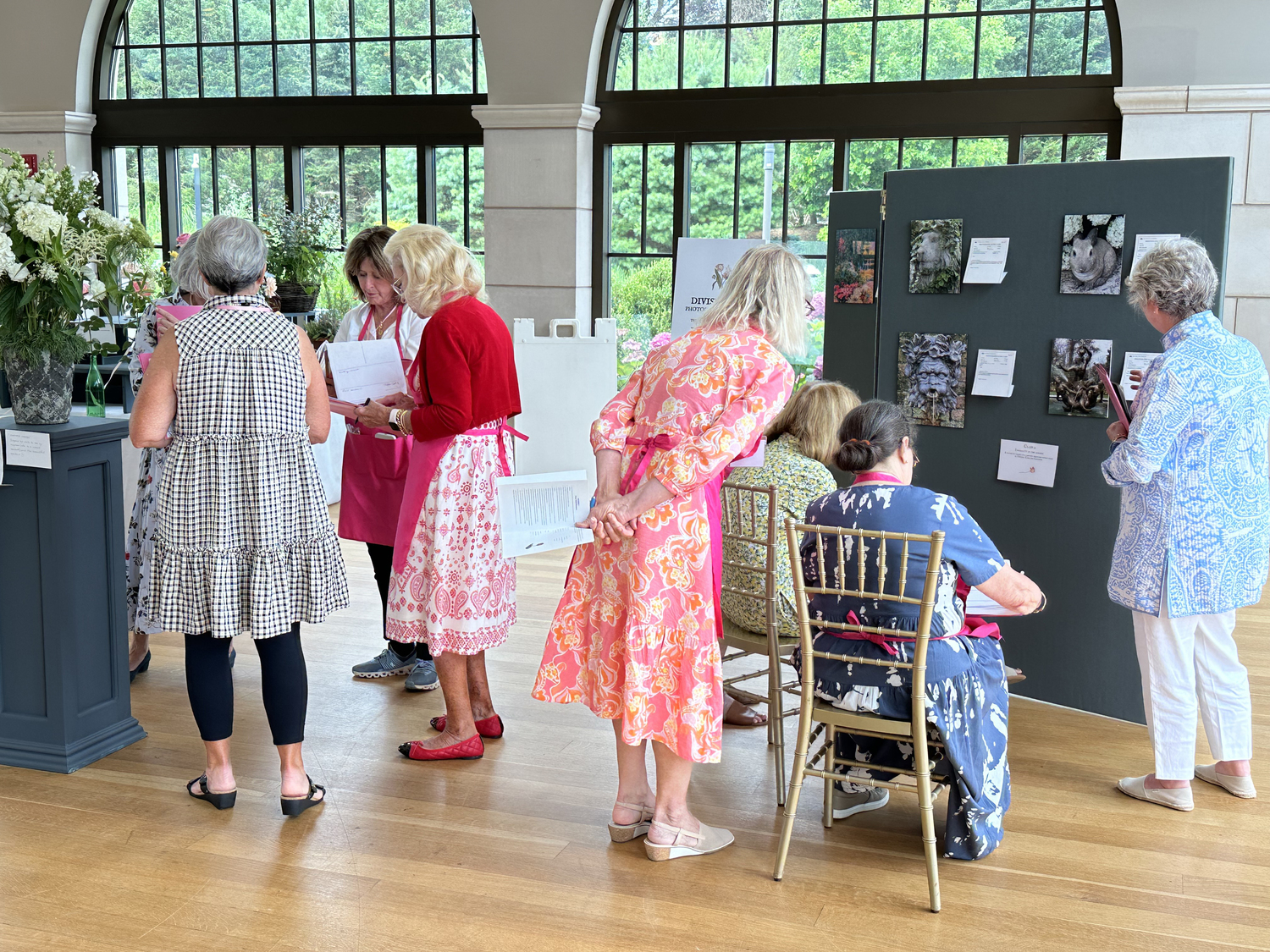 Judging the entries at the Southampton Garden Club Flower show.  GREG D,ELIA