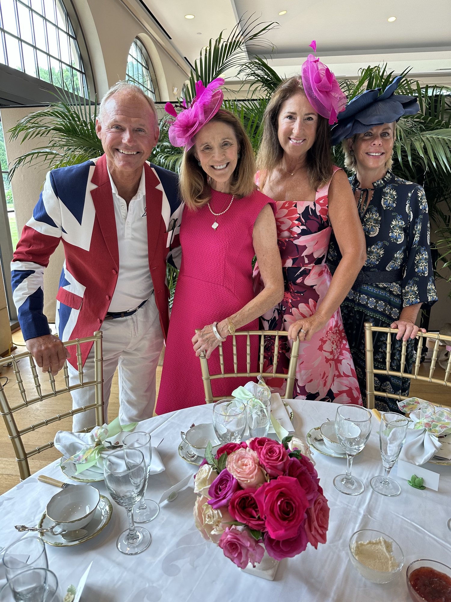 Hans Lindh, Linda Fraser, Sandy Lindh and Barbara Glatt at the Southampton Garden Club Flower Show.    GREG D,ELIA