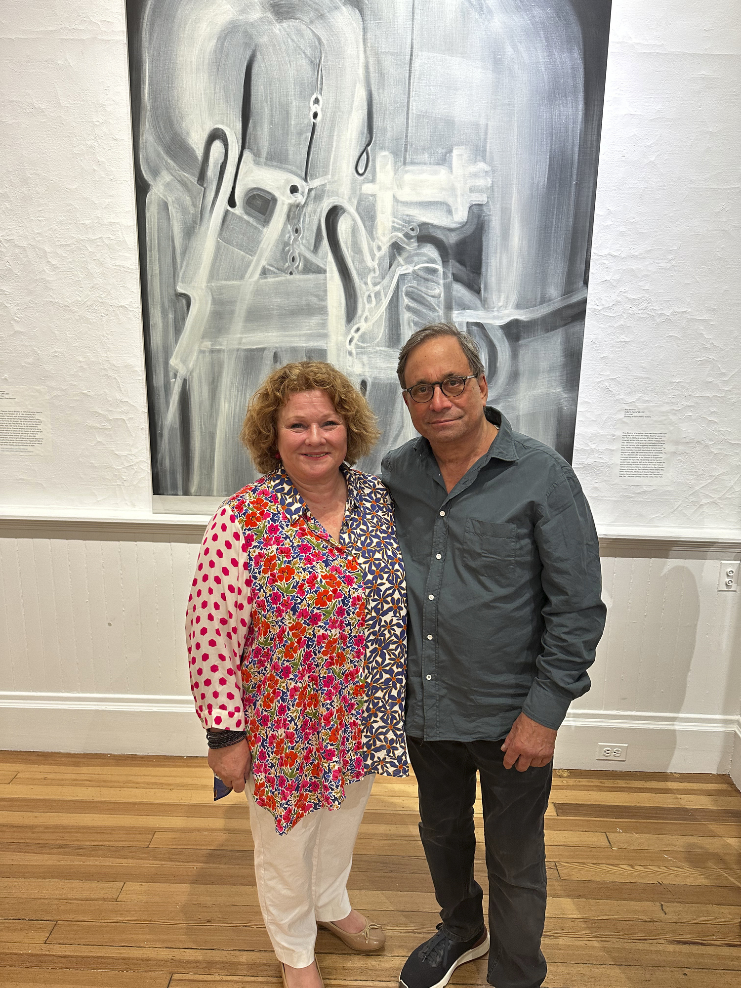 Christina Strassfield and Ross Bleckner at the Southampton Art Center.  GREGORY D'ELIA