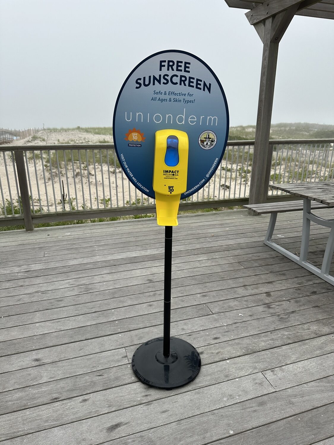 The sunscreen dispensers that will be placed at parks and beaches in the Town of Southampton. DAN STARK