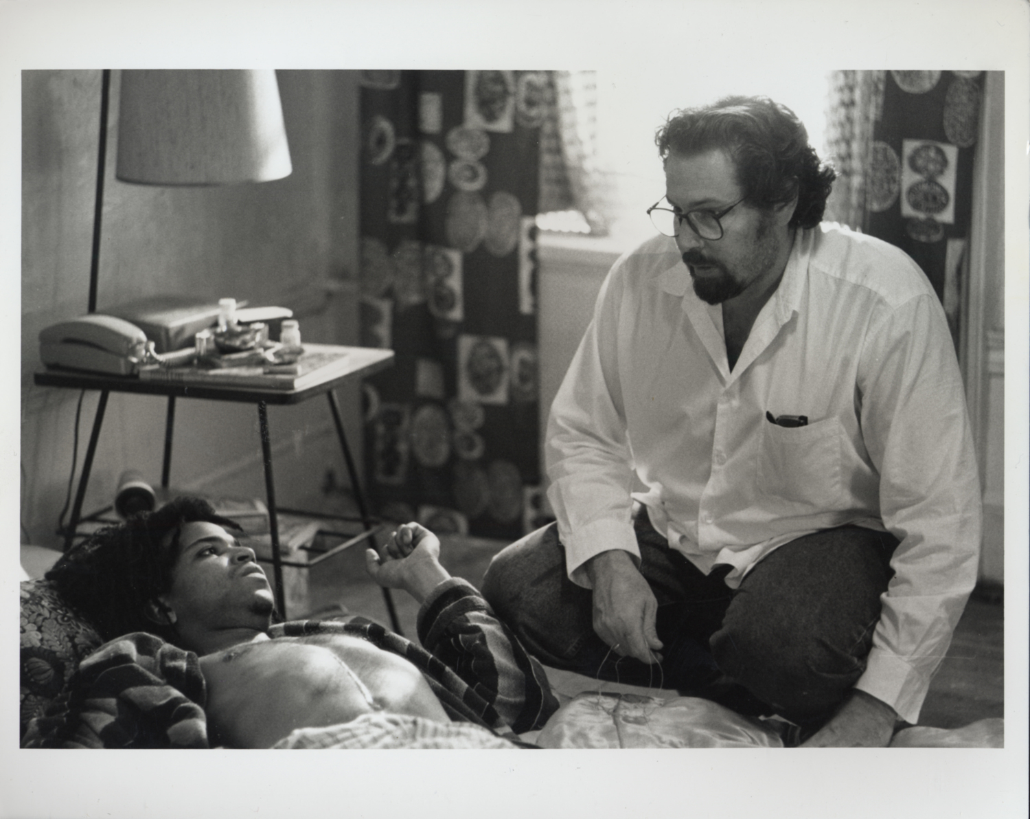 Jeffrey Wright and Julian Schnabel on the set of 