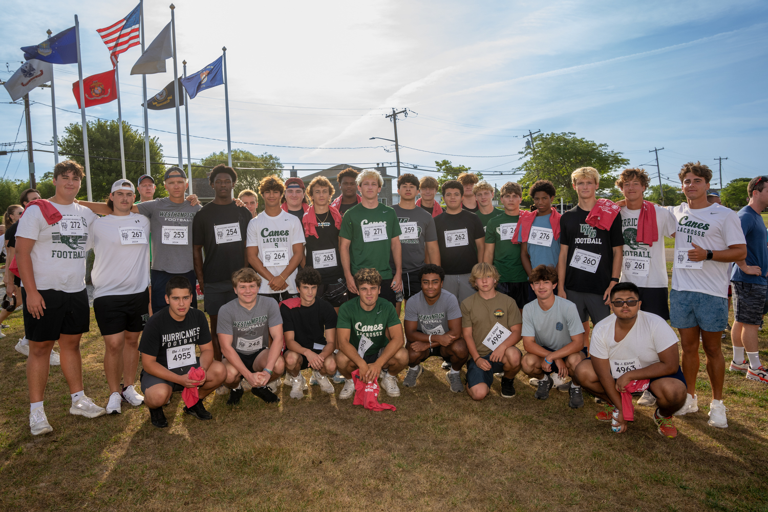 The Westhampton Beach football team finished its offseason program by running in the Joe Koziarz Memorial 5K on Saturday morning.   RON ESPOSITO