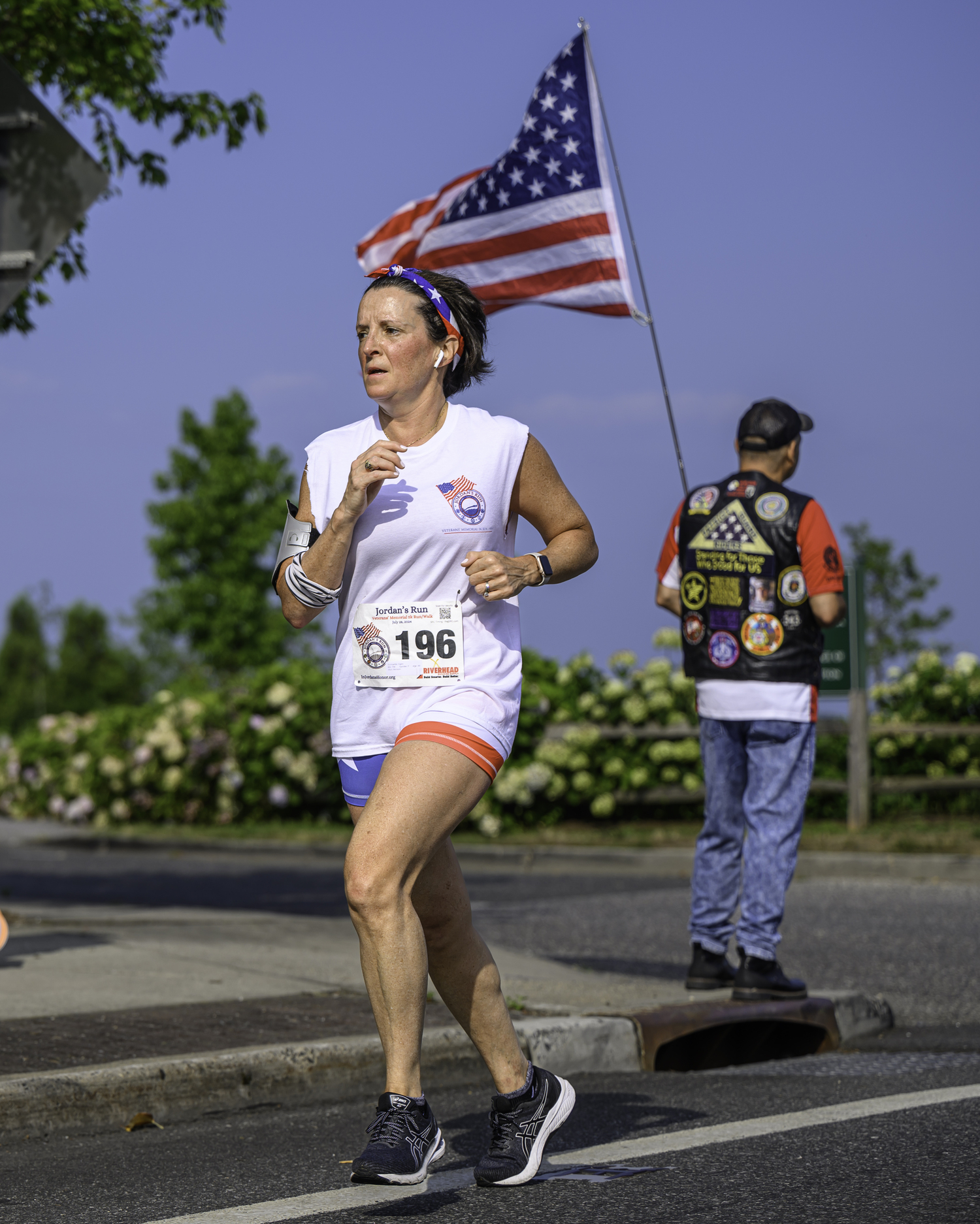 Sag Harbor's own Karin Schroeder gets in on the Sunday morning run.   MARIANNE BARNETT