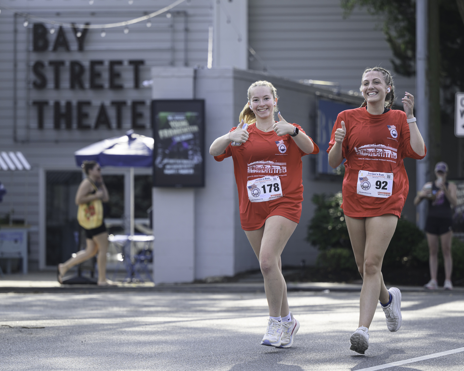 Abbey Popick, left, and Leah Golbert with the thumbs up.   MARIANNE BARNETT