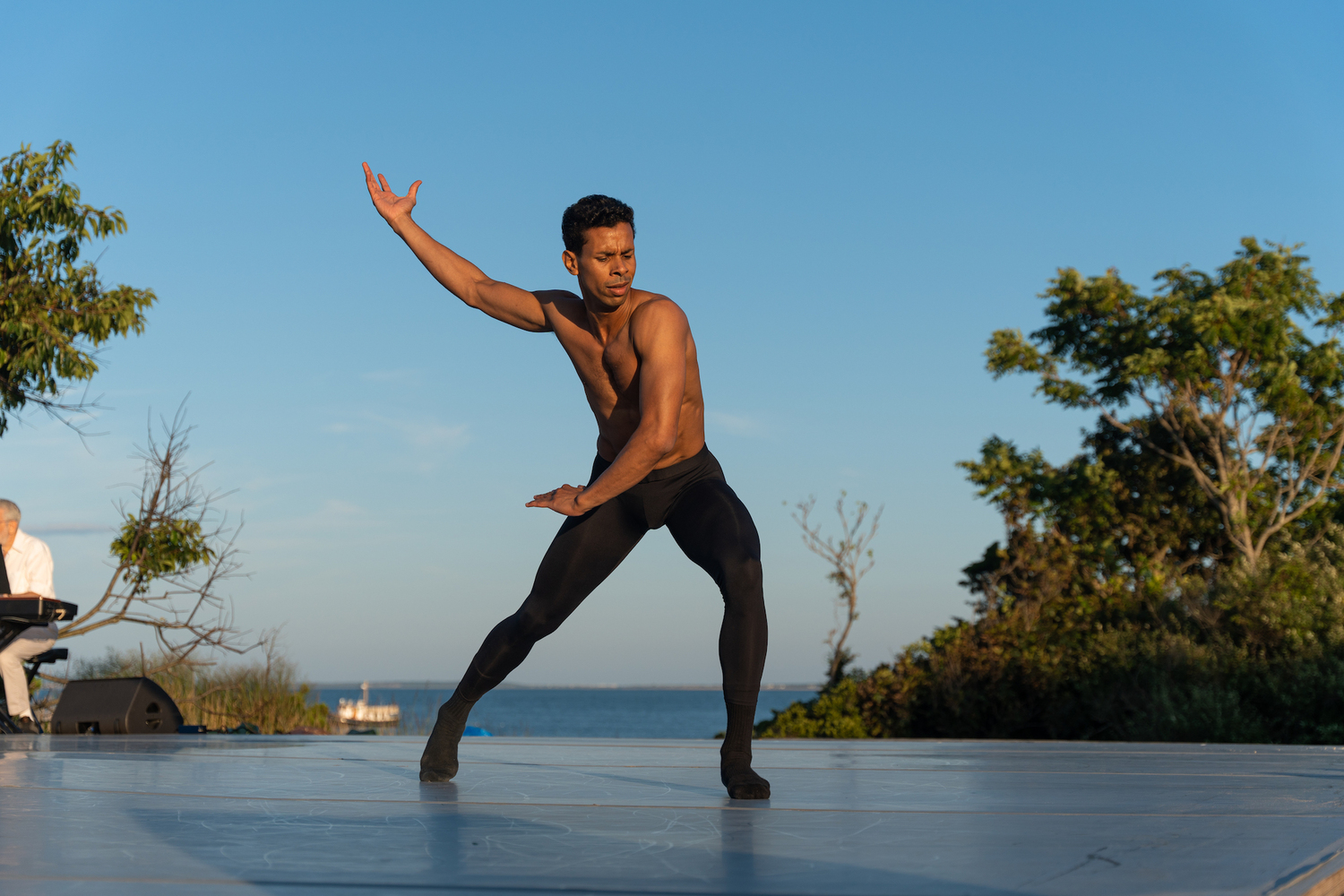 Jose Sebastian performing at Fireplace Lodge in Springs on opening night of Hamptons Dance Project in August 2023. QUINN WHARTON