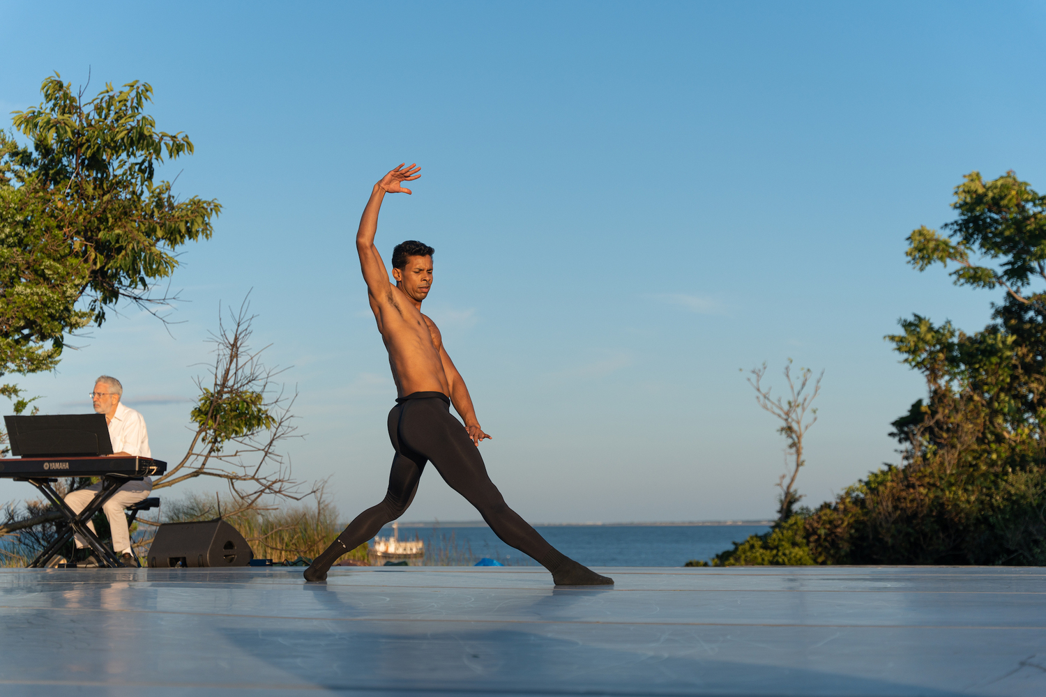 Jose Sebastian performing at Fireplace Lodge in Springs on opening night of Hamptons Dance Project in August 2023. QUINN WHARTON