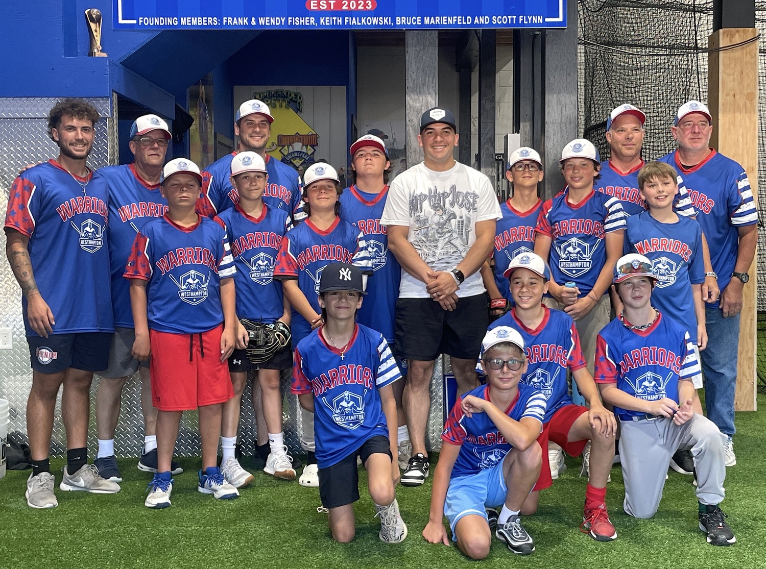 New York Yankees catcher Jose Trevino visited the Westhampton Warriors 12U baseball team at its training facility in Riverhead on July 1. DESIRÉE KEEGAN