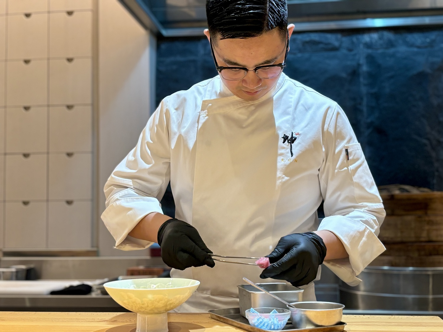 A chef at Kun, Singapore's only omakase-style Sichuan restaurant. Hannah Selinger photo