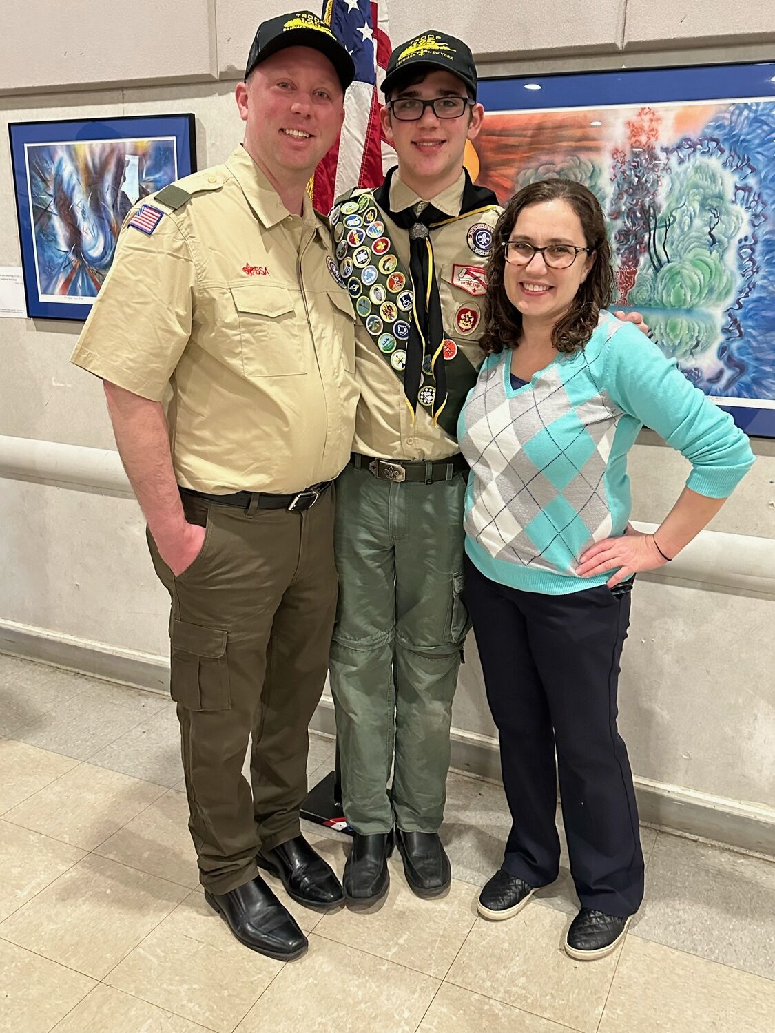 Eagle Scout Kyle Johnson with (WAITING FOR INFO)