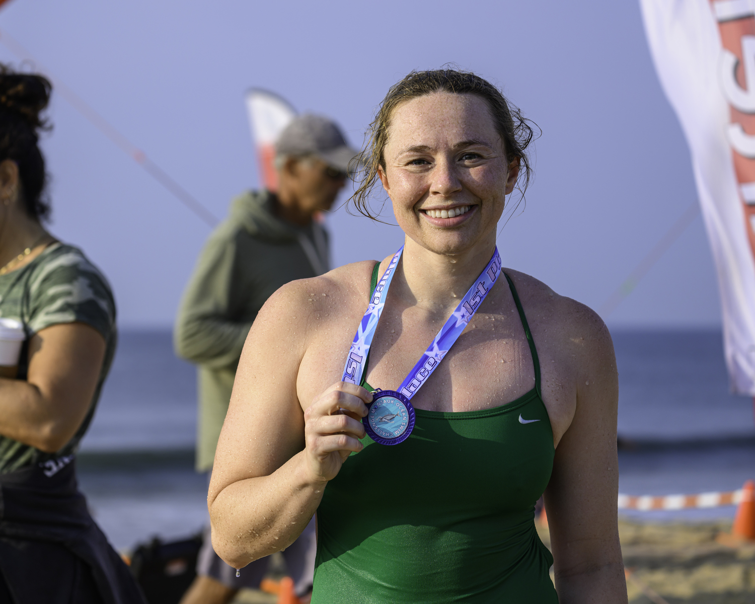 Adelaide Cairns was the women's champion in the 2-mile swim on Saturday morning.   MARIANNE BARNETT