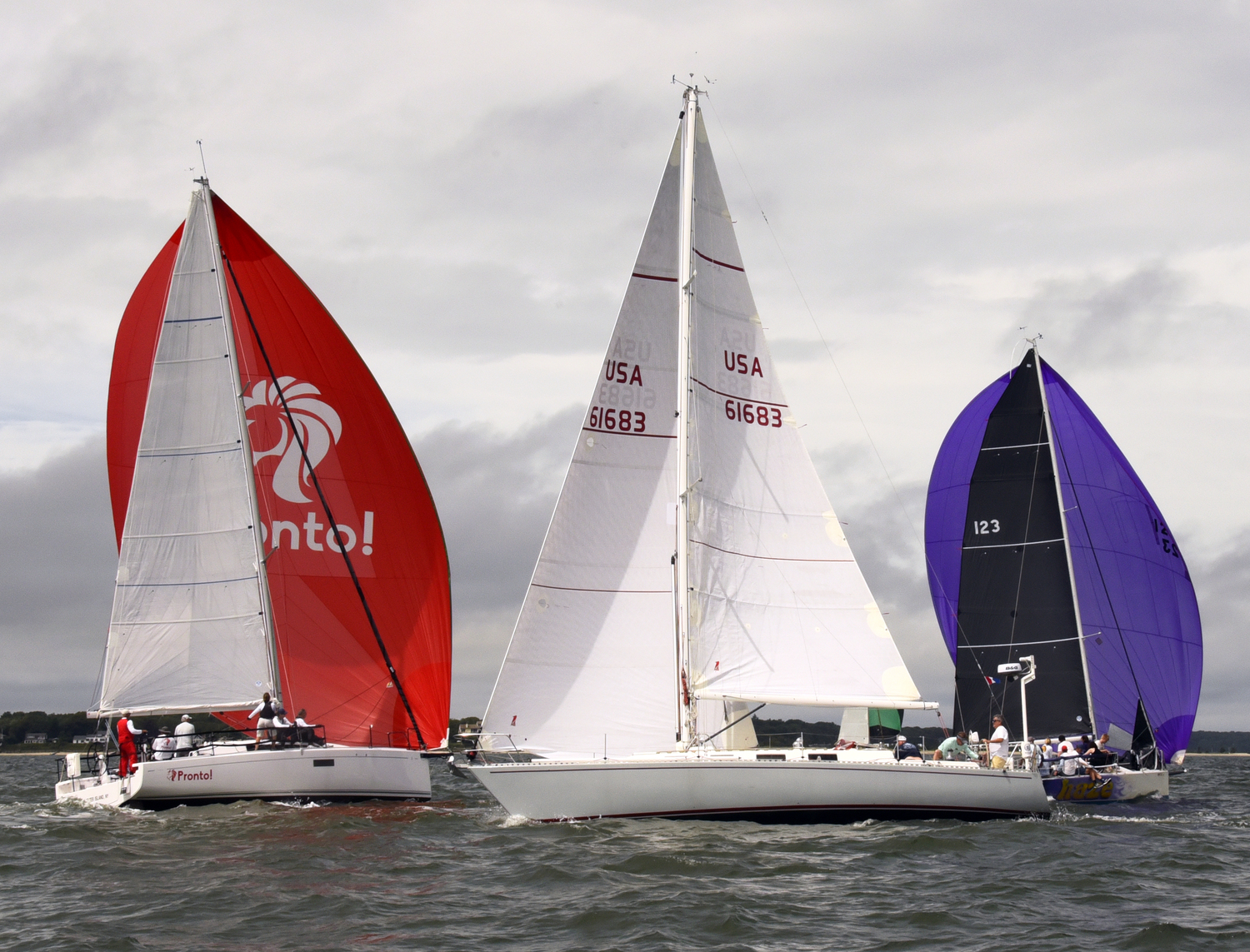 Pronto!, left, Ranger and Purple Haze in close-quarter combat out on Little Peconic Bay.   MICHAEL MELLA